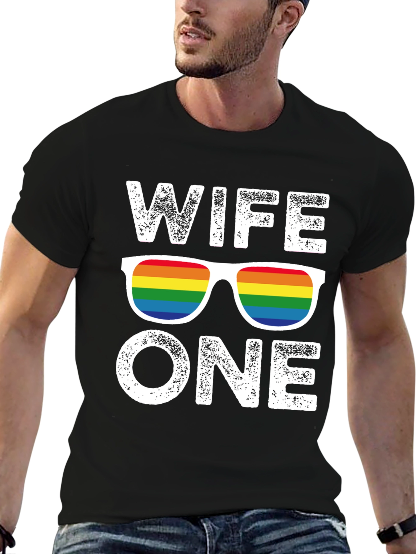 Wife One LGBTQ Rainbow Graphic T-Shirt
