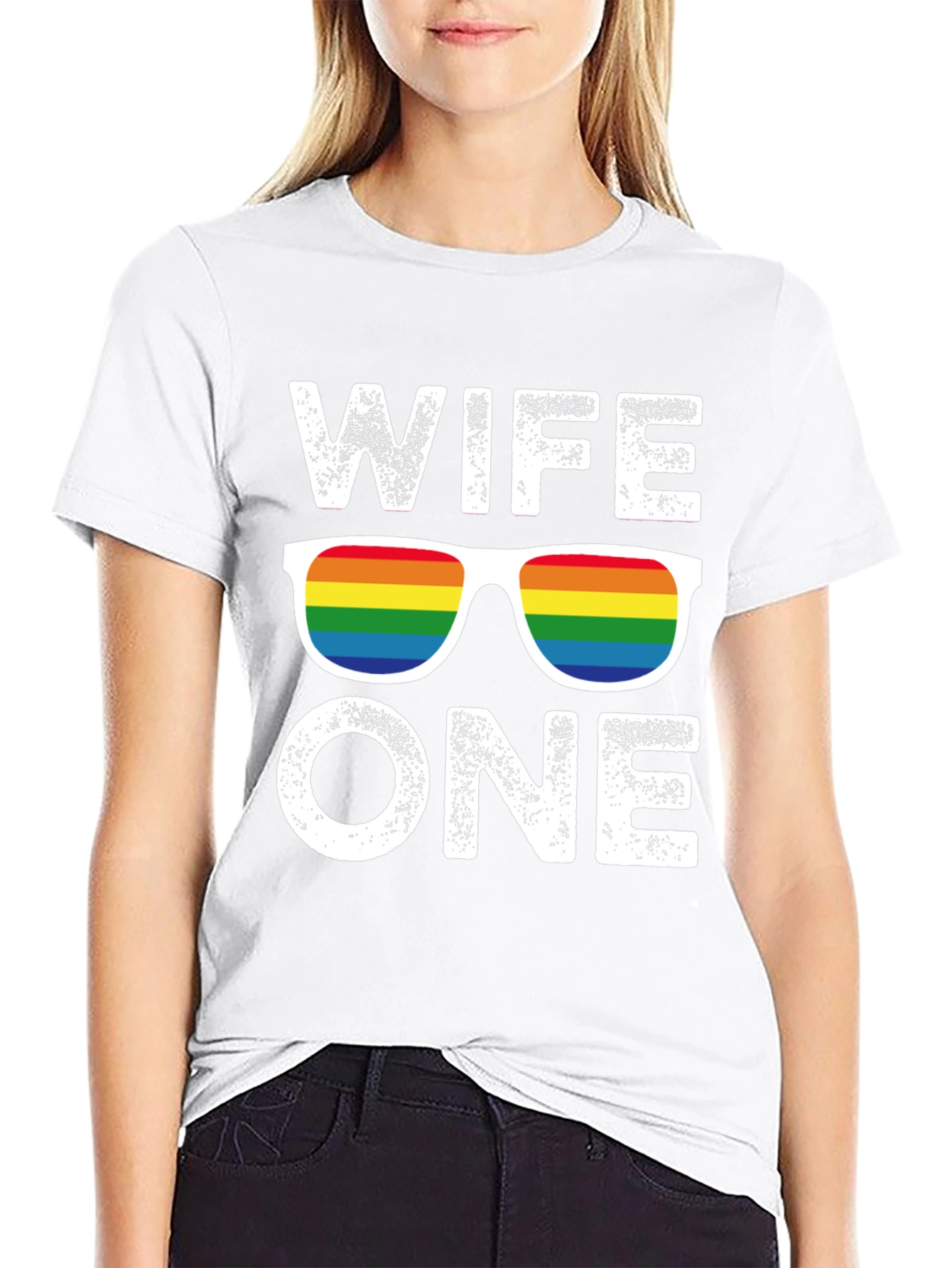 Wife One LGBTQ Rainbow Graphic T-Shirt