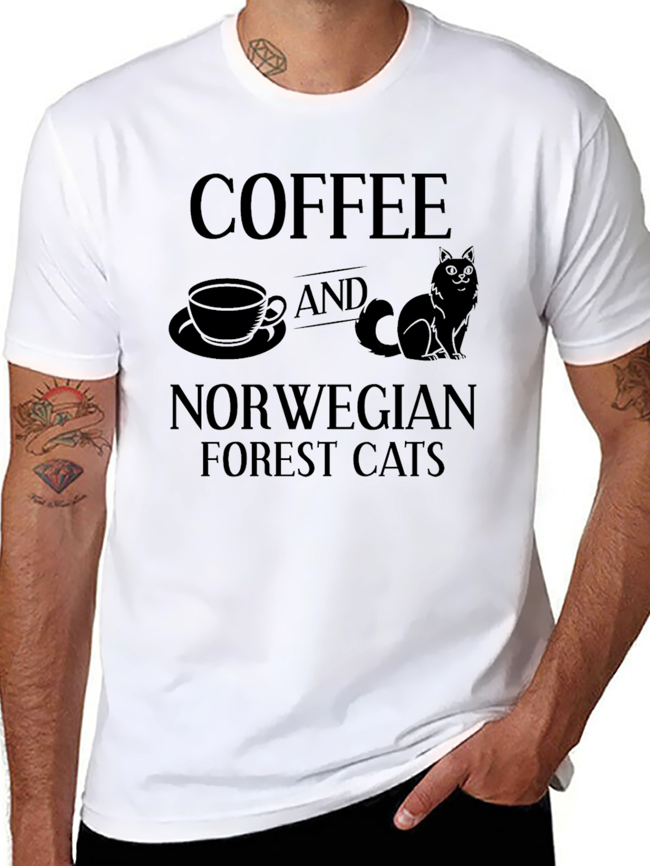 Coffee & Norwegian Forest Cats Graphic Tee