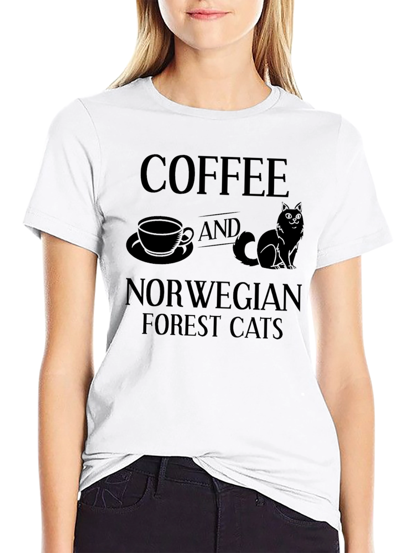 Coffee & Norwegian Forest Cats Graphic Tee