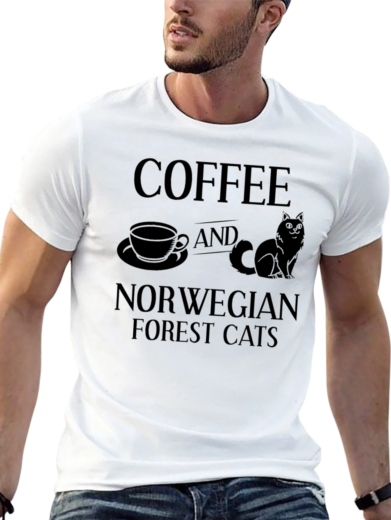 Coffee & Norwegian Forest Cats Graphic Tee