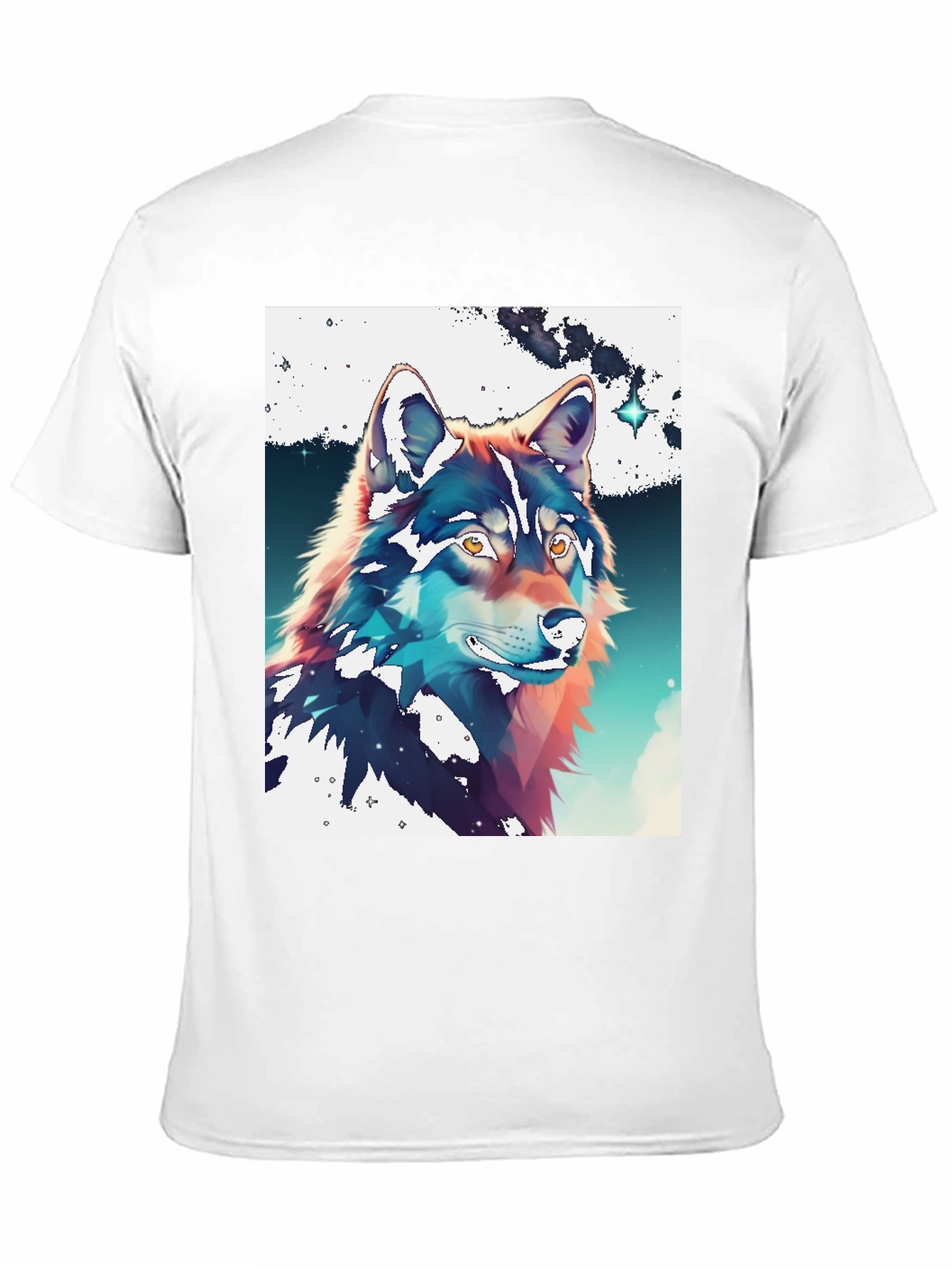Wolf Graphic Print Crew Neck Tee