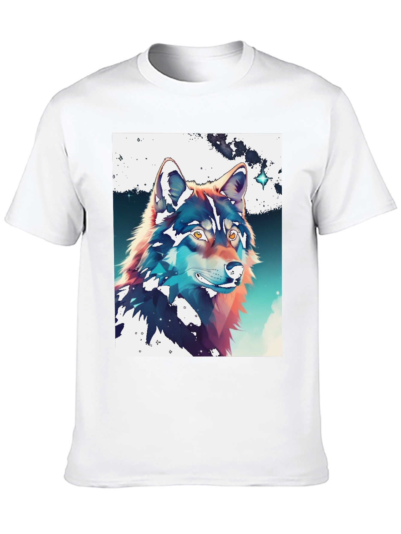 Wolf Graphic Print Crew Neck Tee
