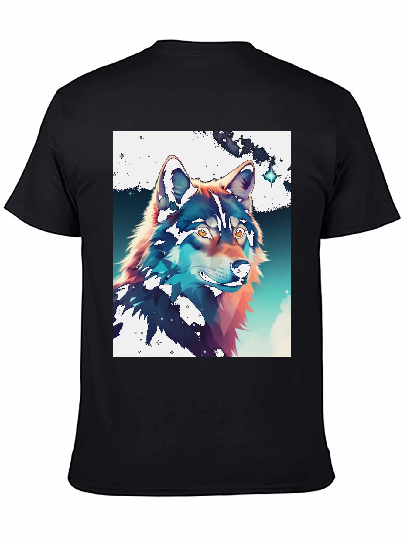 Wolf Graphic Print Crew Neck Tee