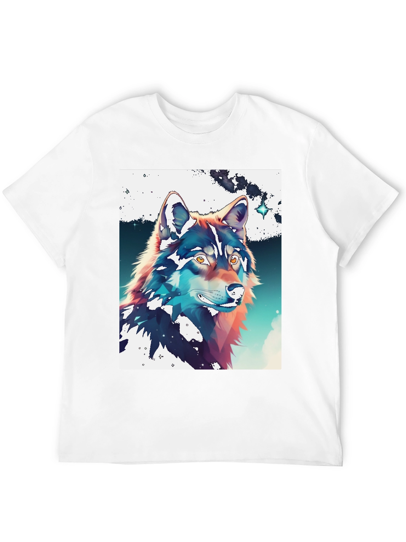 Wolf Graphic Print Crew Neck Tee