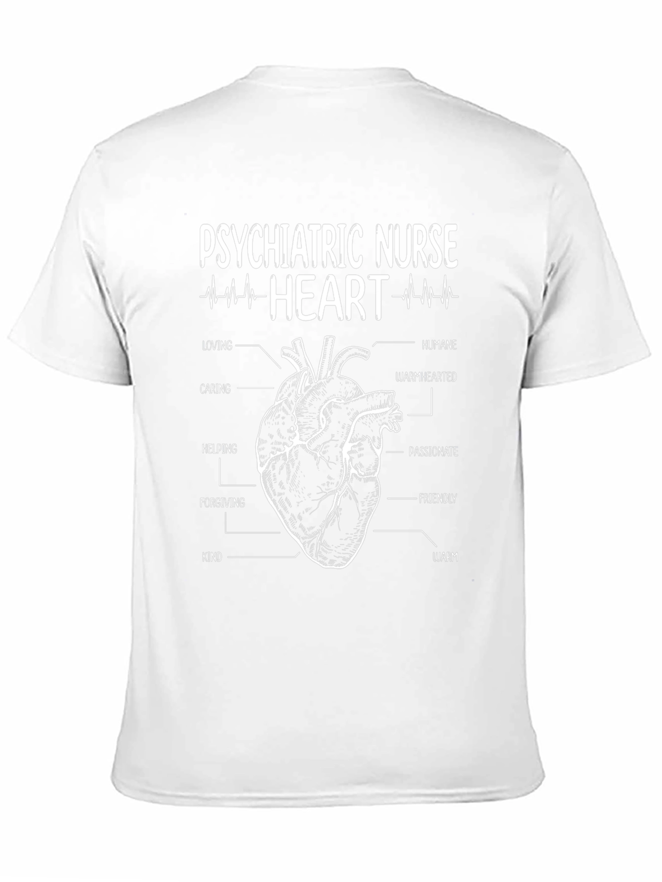 Psychiatric Nurse Heart Graphic Tee - Caring and Compassionate