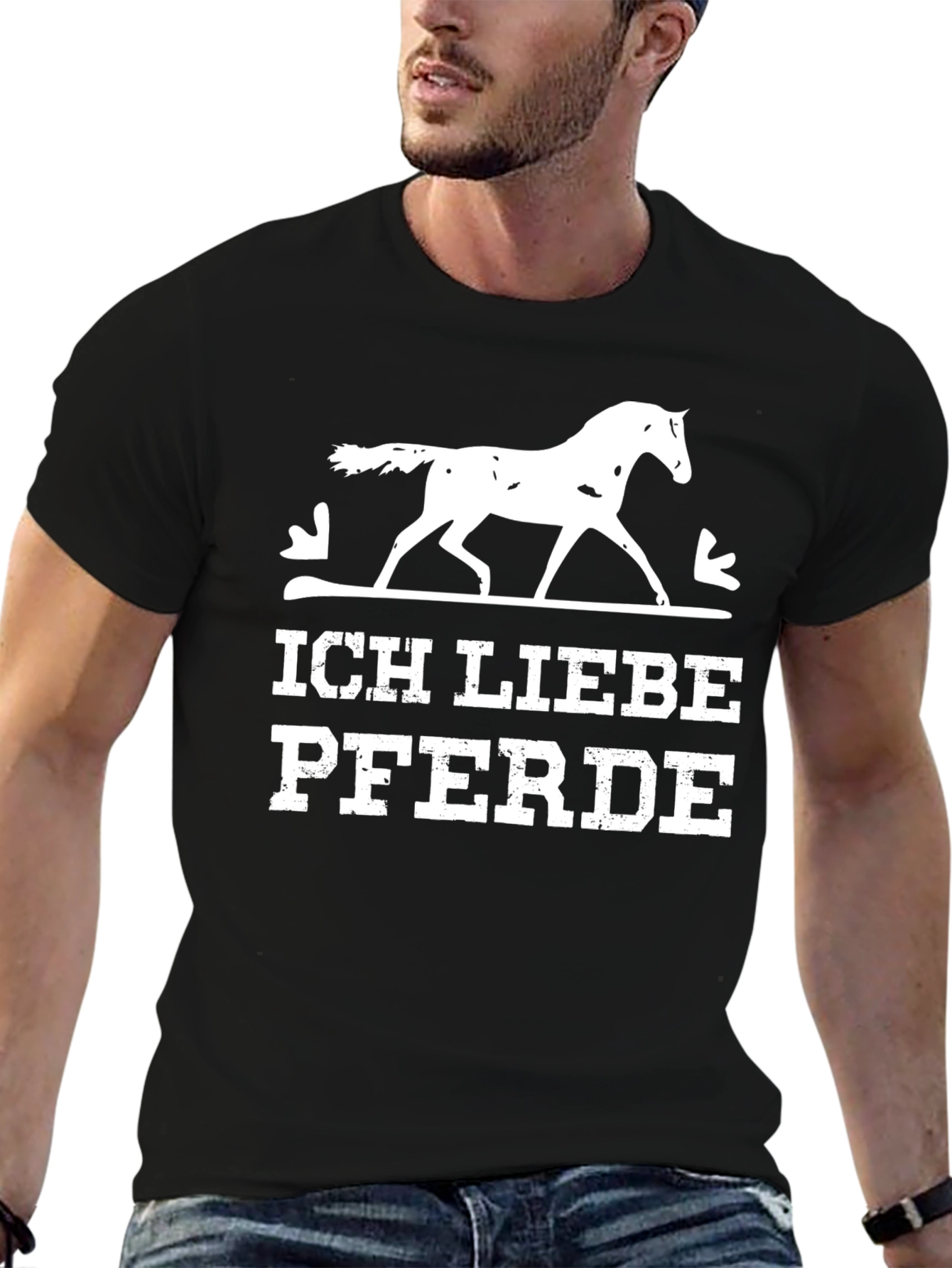 I Love Horses T-Shirt - Unisex Black Tee