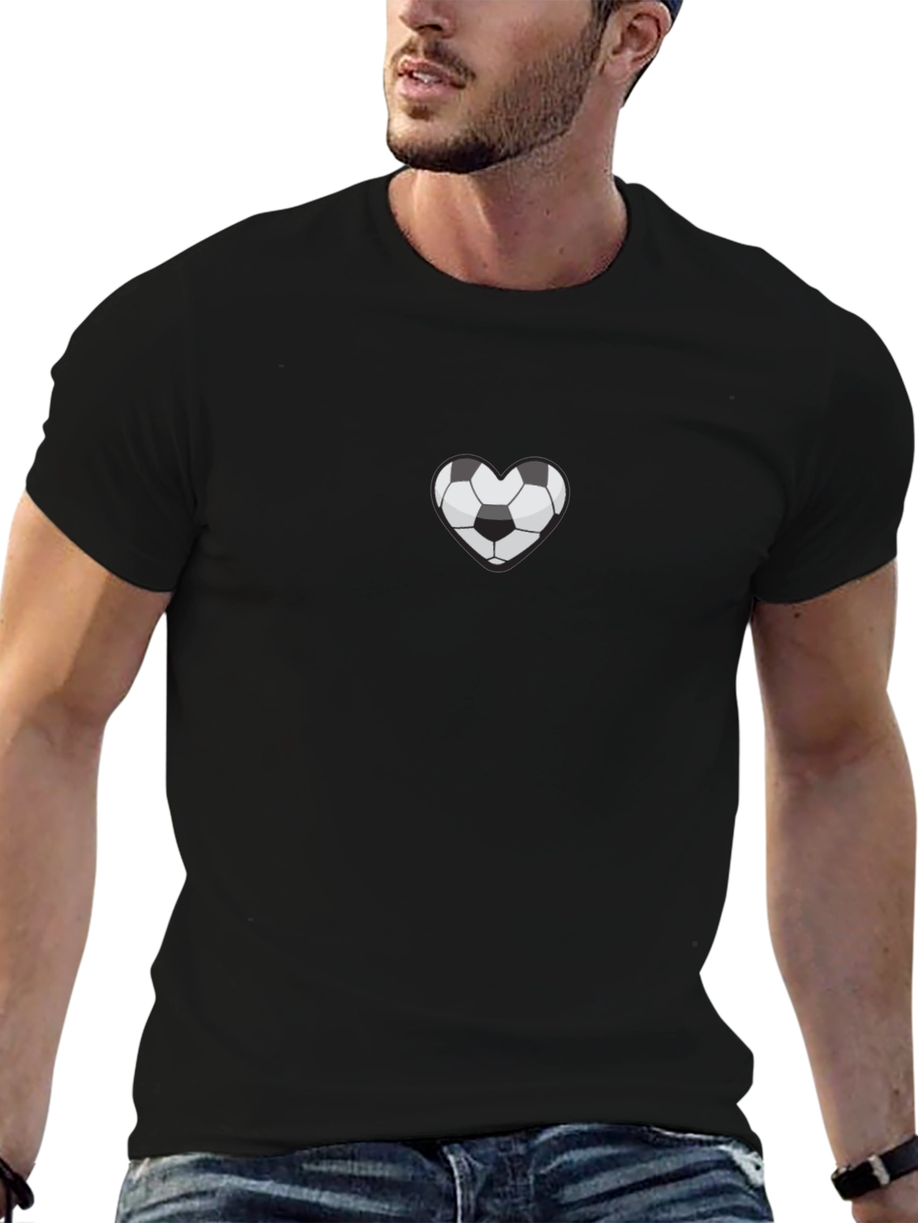 Soccer Heart Graphic Tee - Black