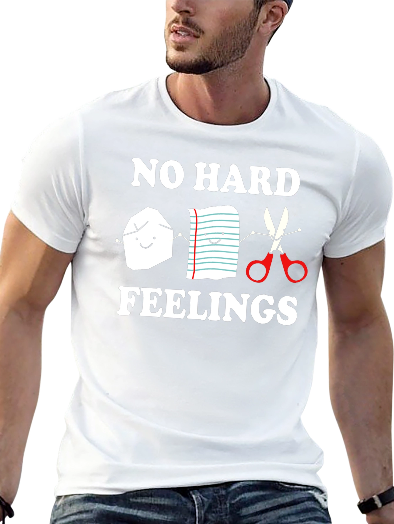 Rock Paper Scissors No Hard Feelings Graphic Tee