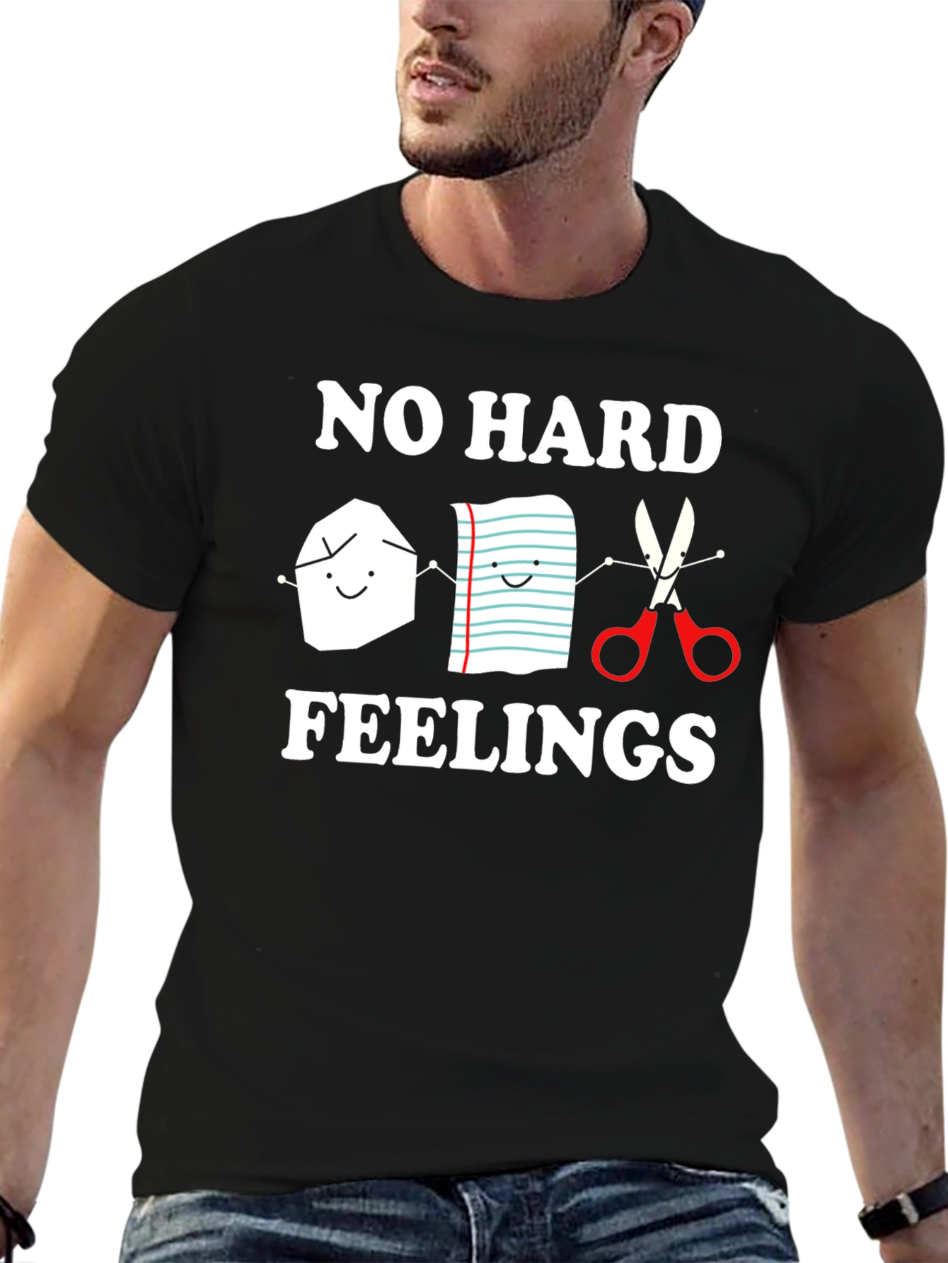 Rock Paper Scissors No Hard Feelings Graphic Tee