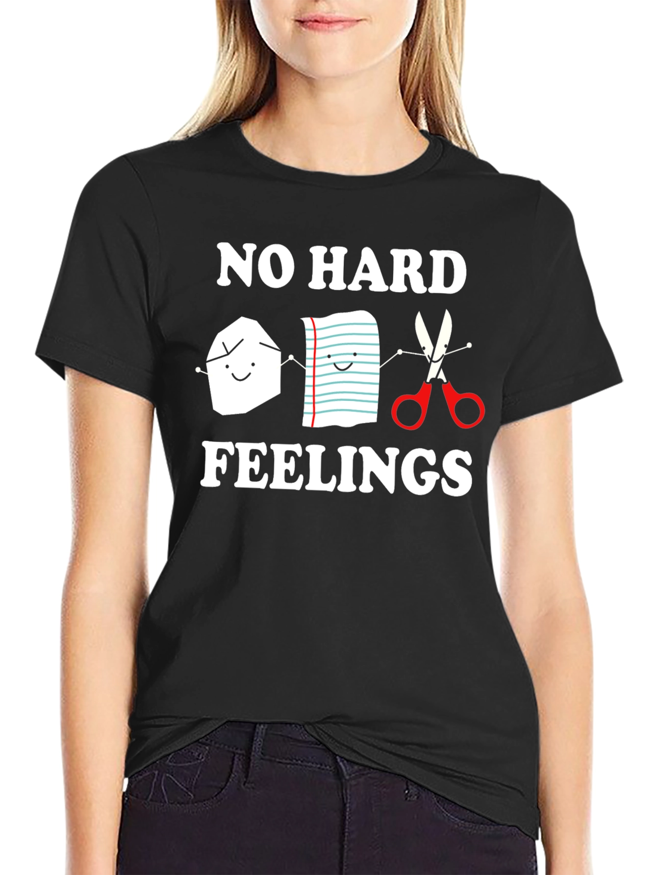 Rock Paper Scissors No Hard Feelings Graphic Tee