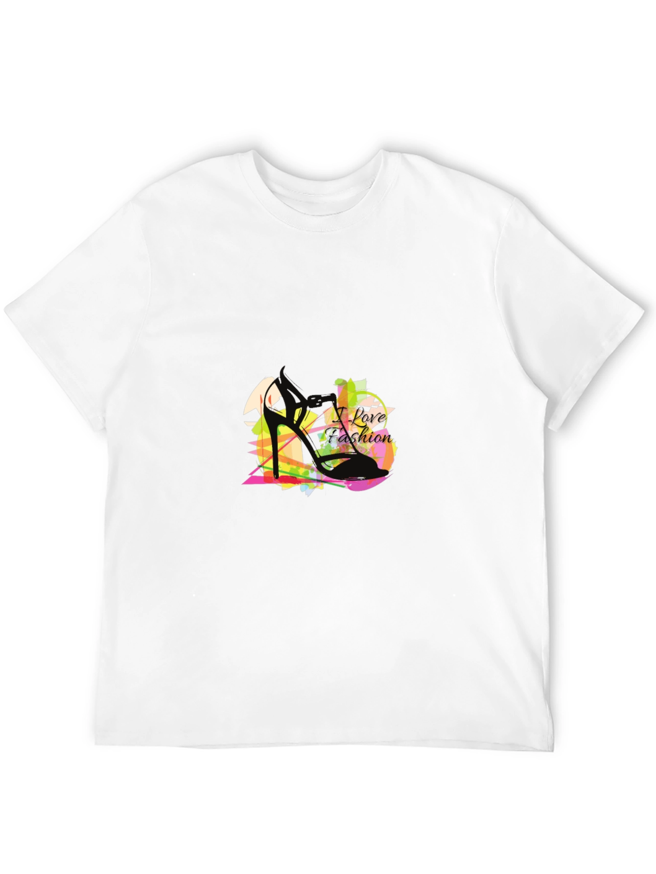 I Love Fashion Black Graphic T-Shirt