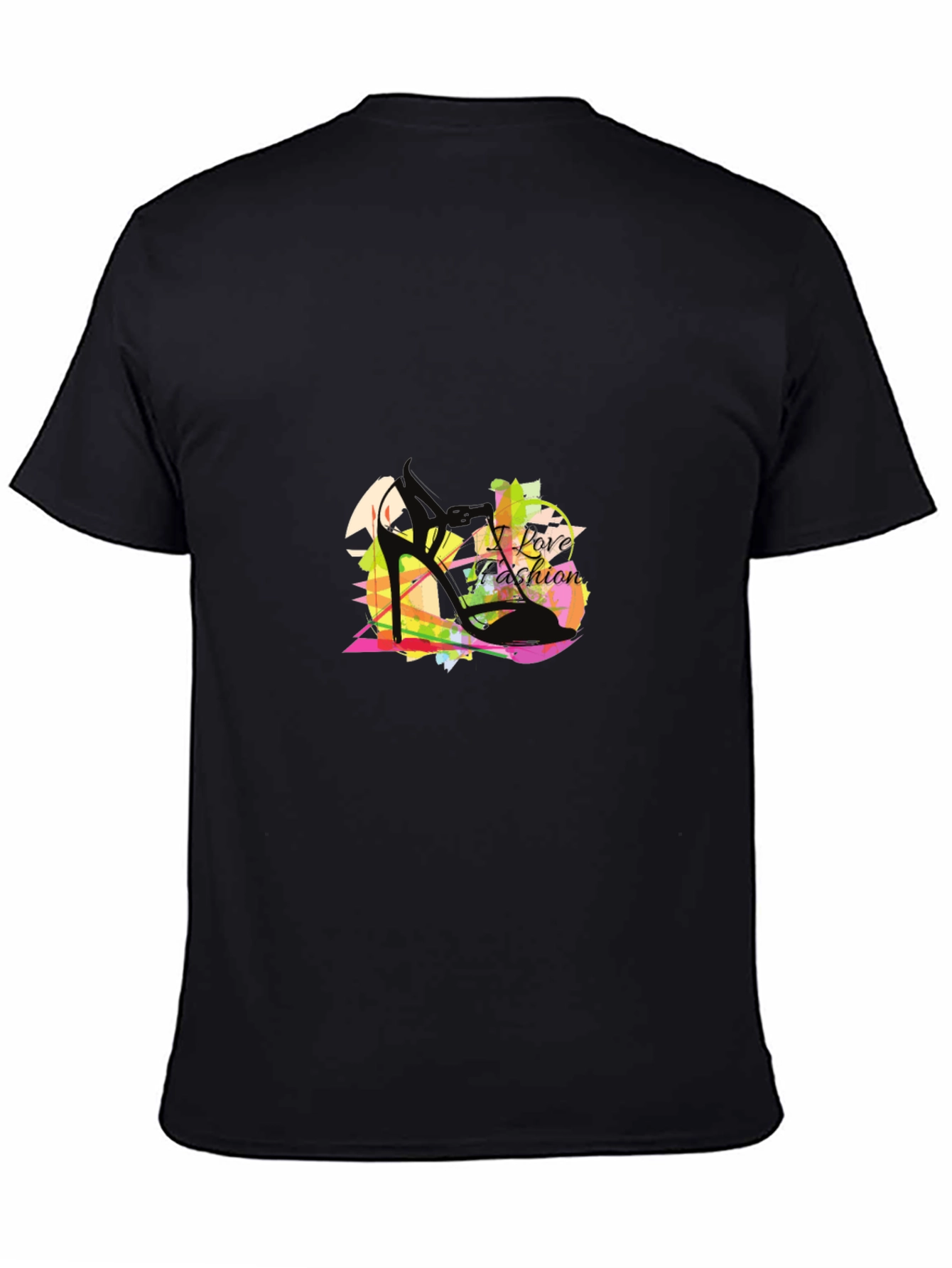 I Love Fashion Black Graphic T-Shirt