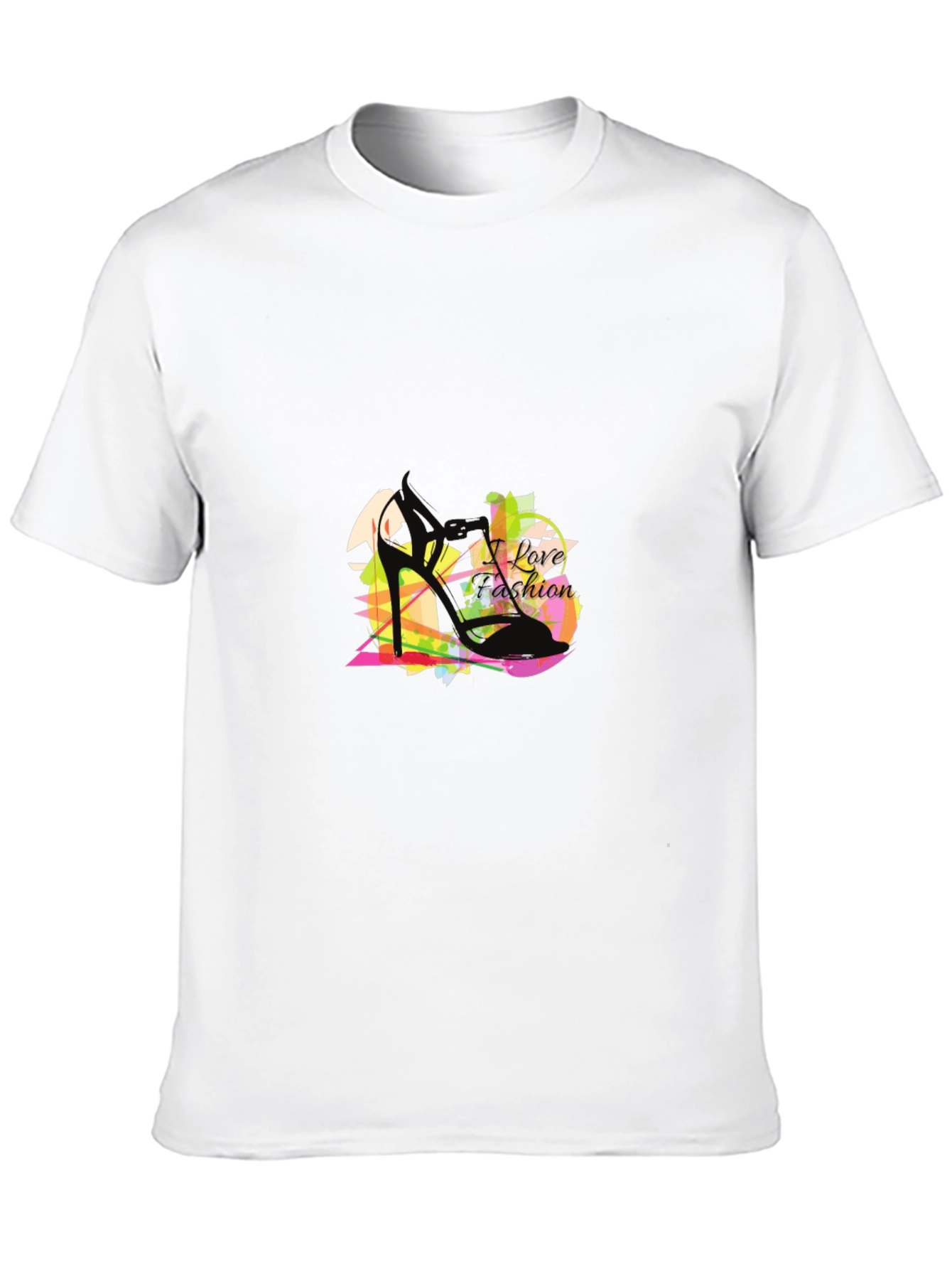 I Love Fashion Black Graphic T-Shirt