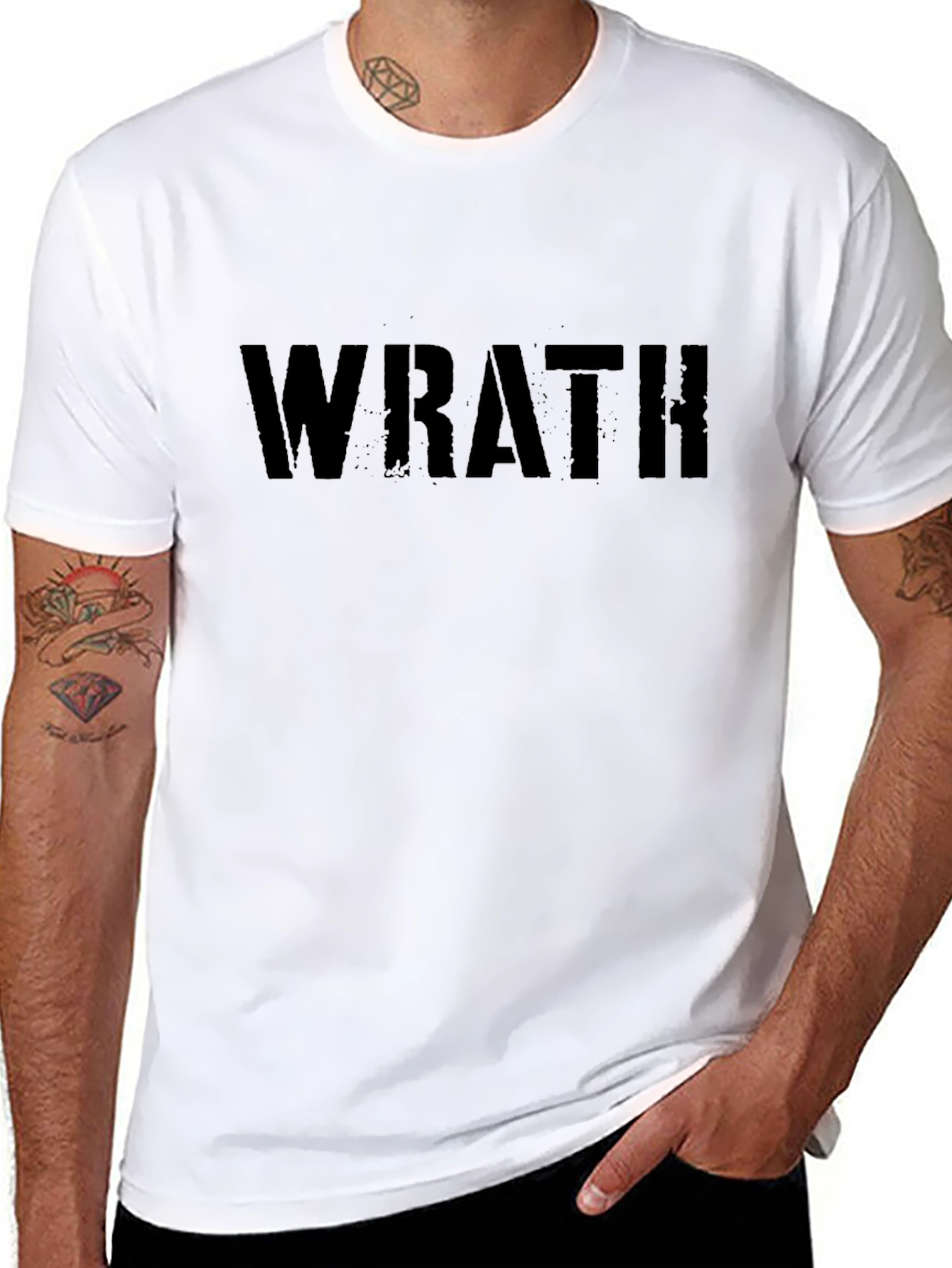 Wrath Black Graphic Tee - Bold Statement Shirt
