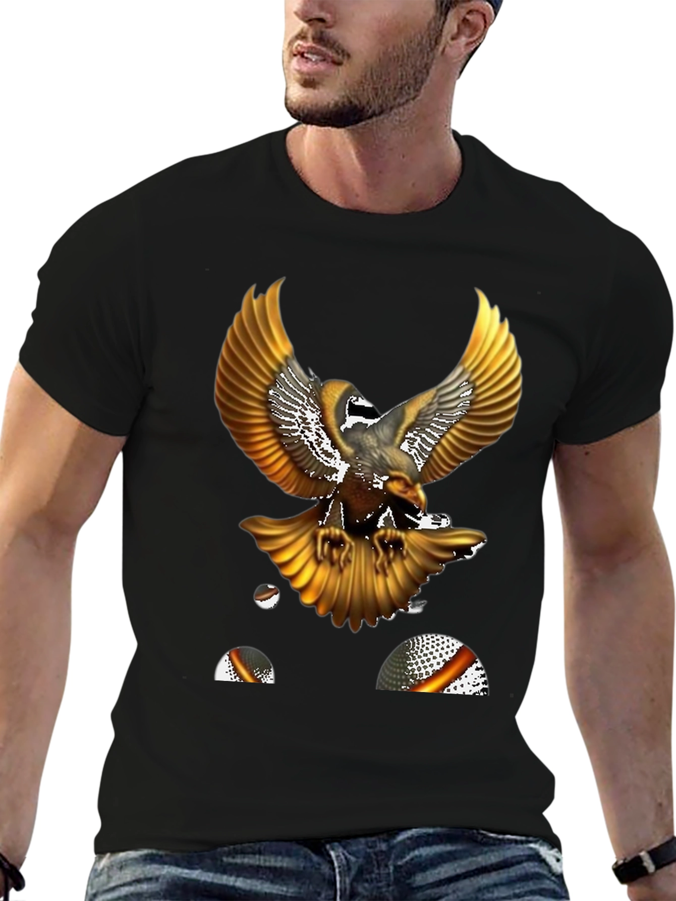 Golden Eagle Graphic Tee - Mens Black T-Shirt