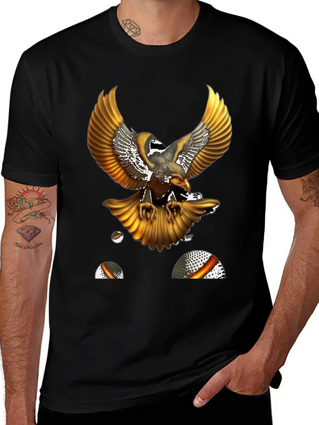 Golden Eagle Graphic Tee - Mens Black T-Shirt