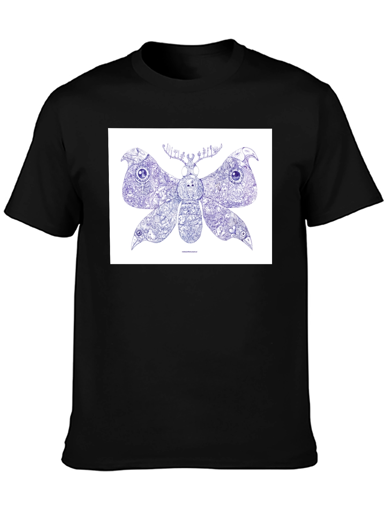 Moth Graphic Tee - Black Cotton