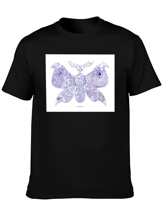 Moth Graphic Tee - Black Cotton