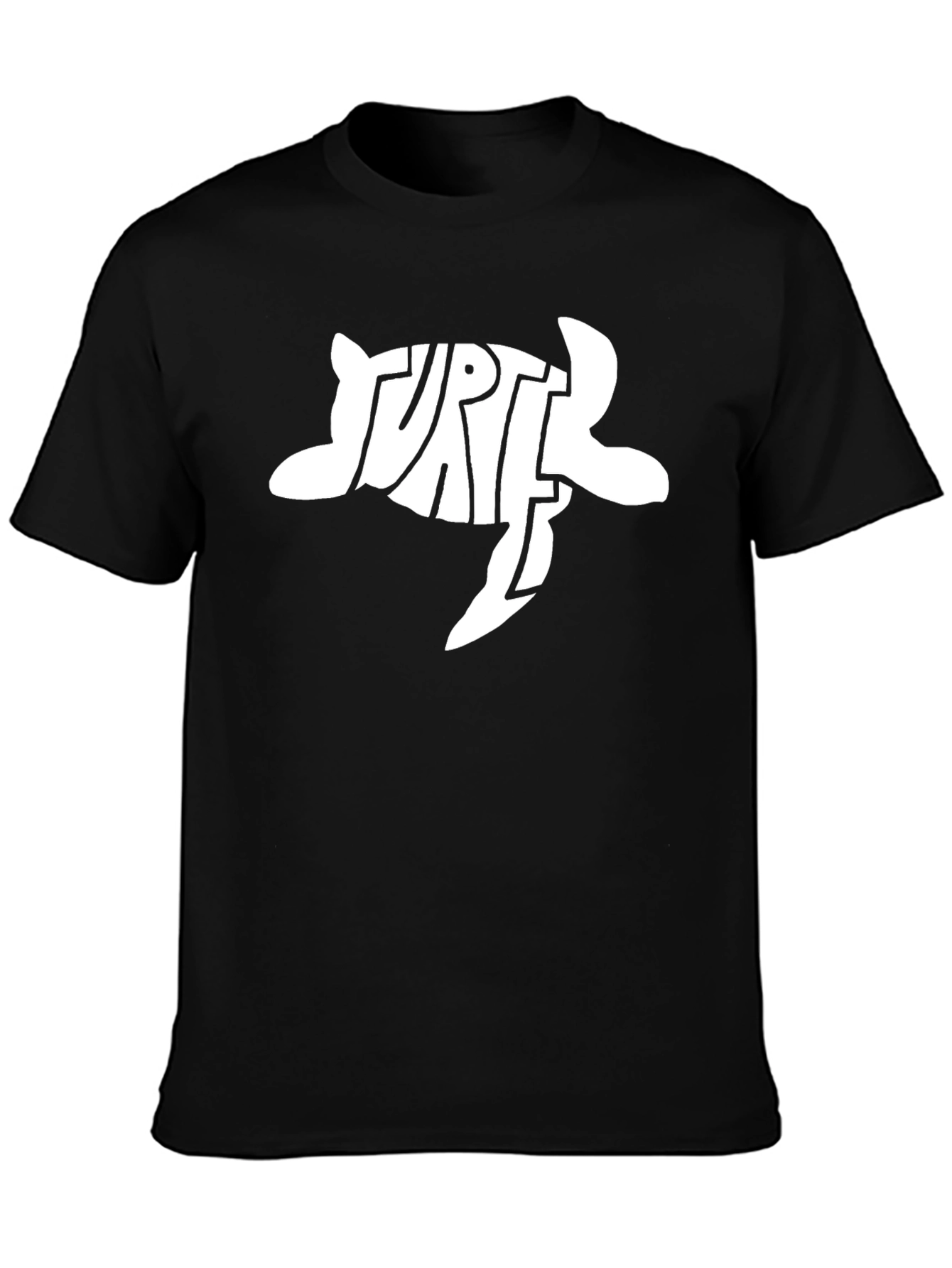 Turtle Graphic Tee - Black Cotton T-Shirt