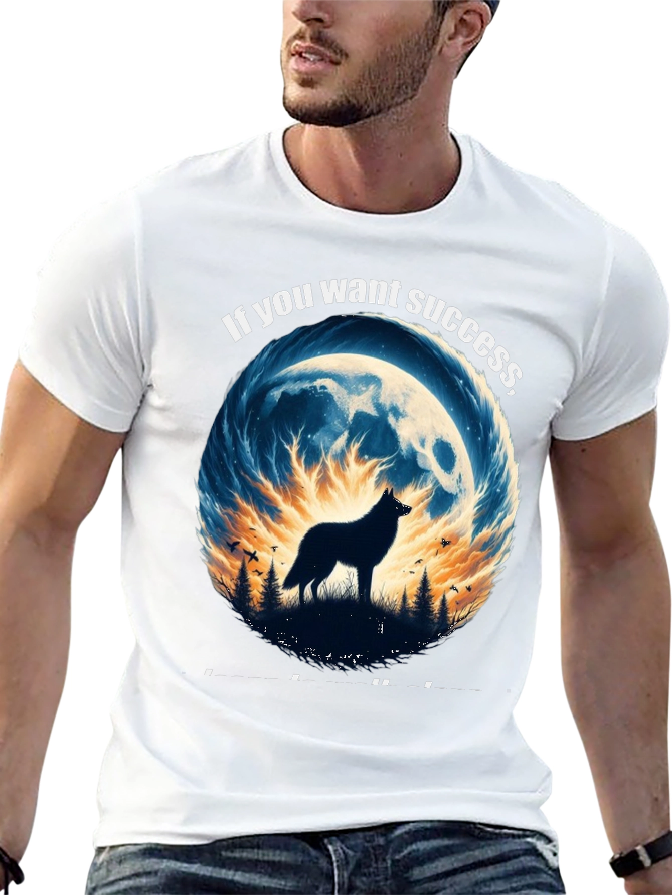 Wolf Silhouette T-Shirt - Success Inspiration