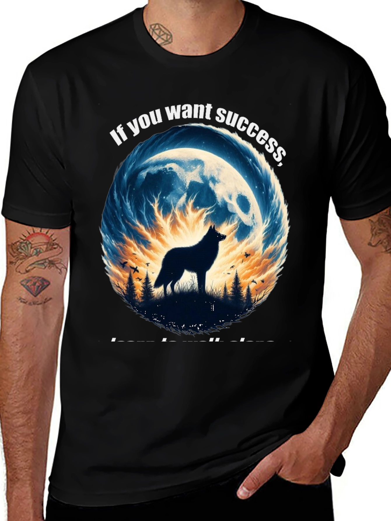 Wolf Silhouette T-Shirt - Success Inspiration