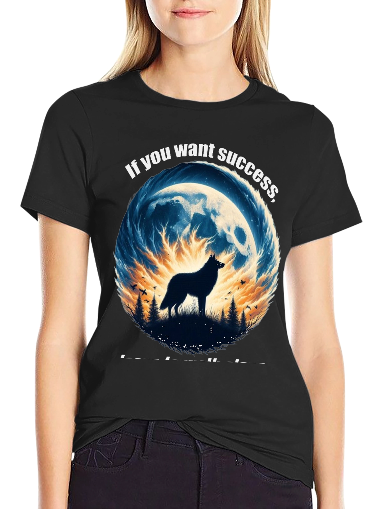Wolf Silhouette T-Shirt - Success Inspiration