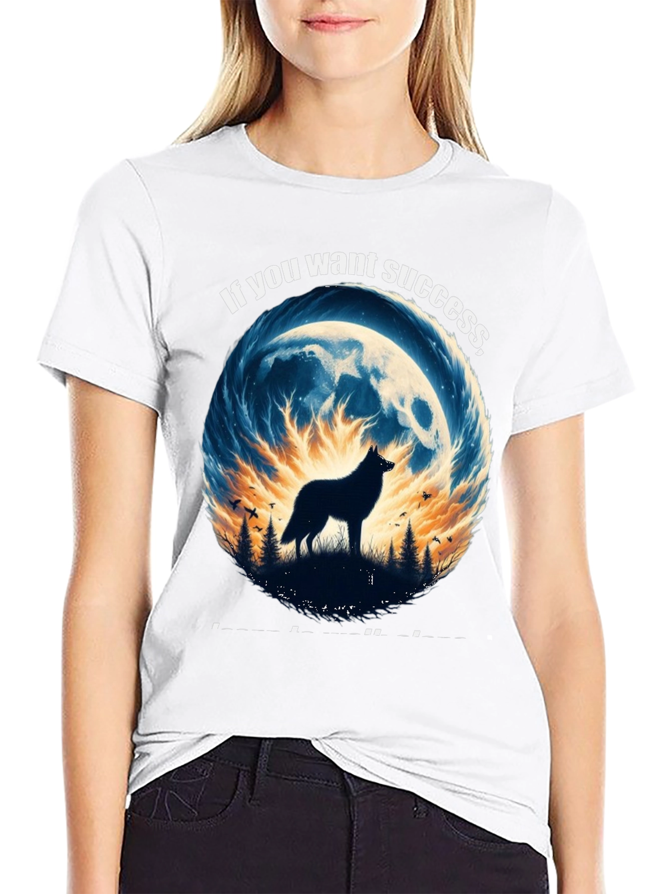 Wolf Silhouette T-Shirt - Success Inspiration