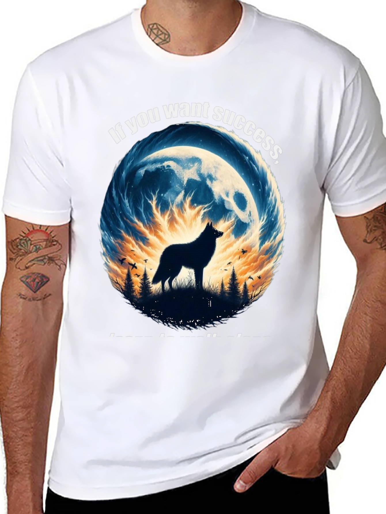 Wolf Silhouette T-Shirt - Success Inspiration