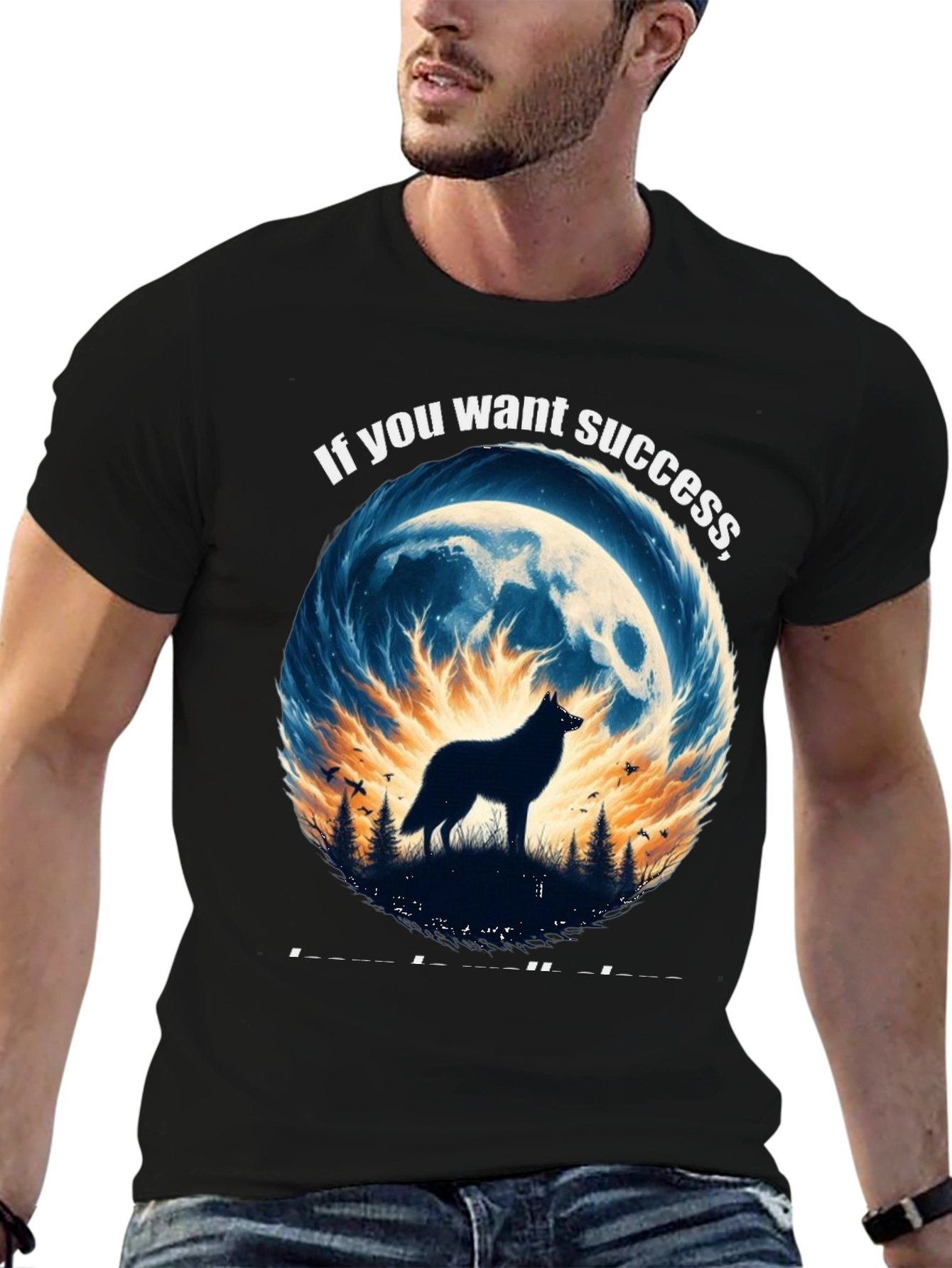 Wolf Silhouette T-Shirt - Success Inspiration