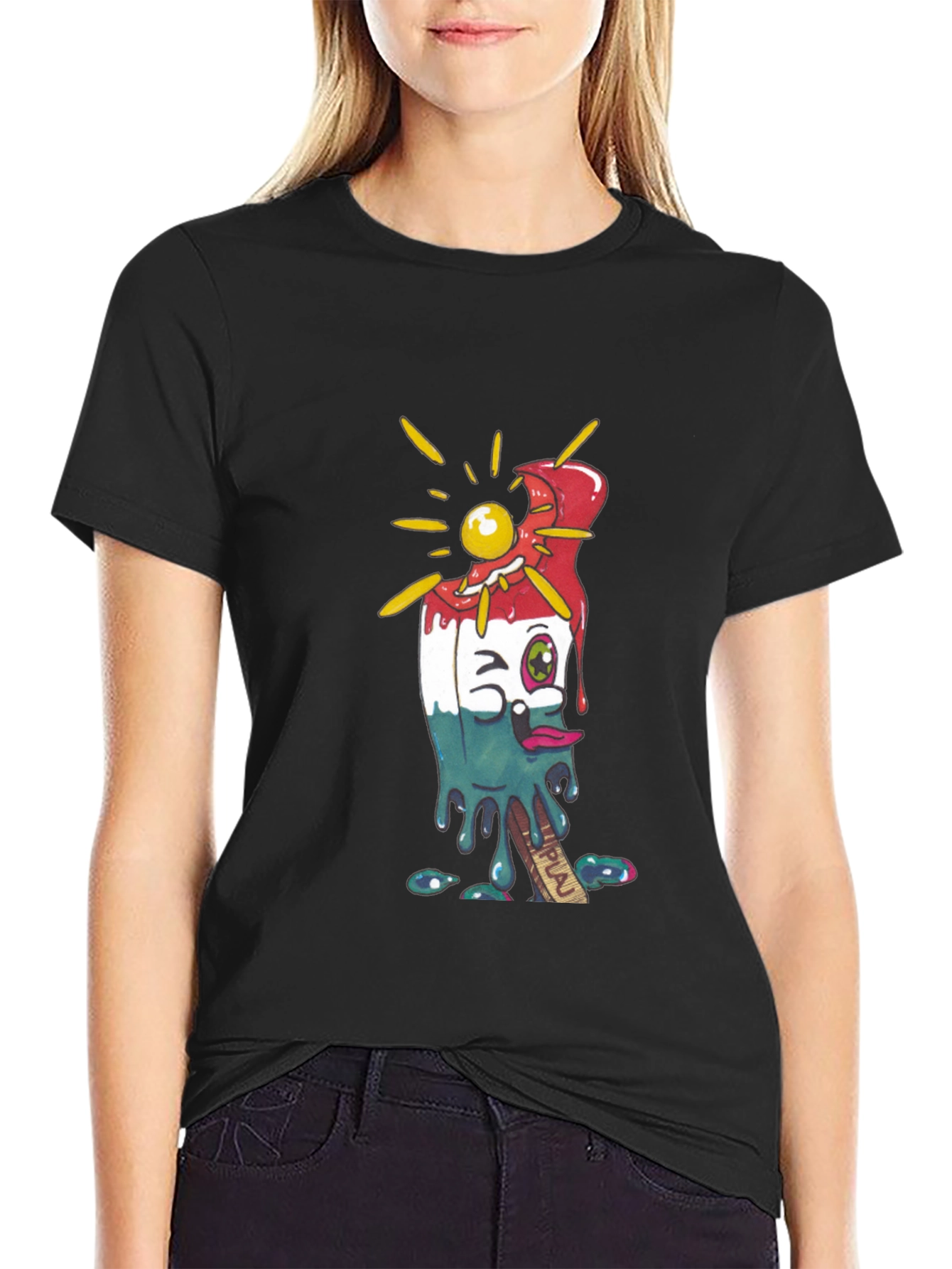 Melting Popsicle Graphic Tee - Cool Summer Style