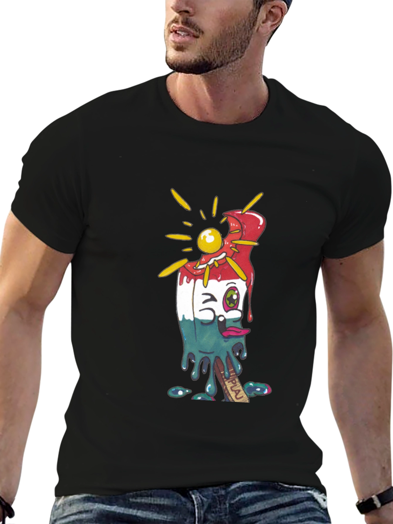 Melting Popsicle Graphic Tee - Cool Summer Style