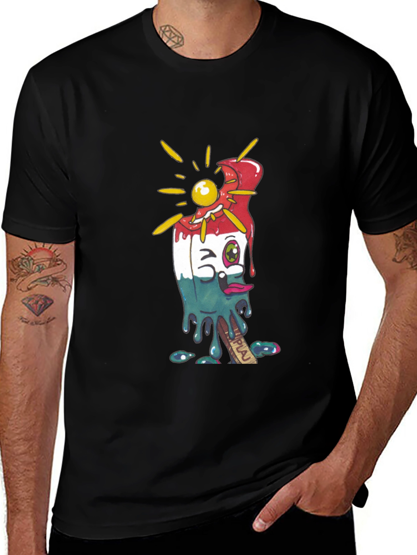 Melting Popsicle Graphic Tee - Cool Summer Style