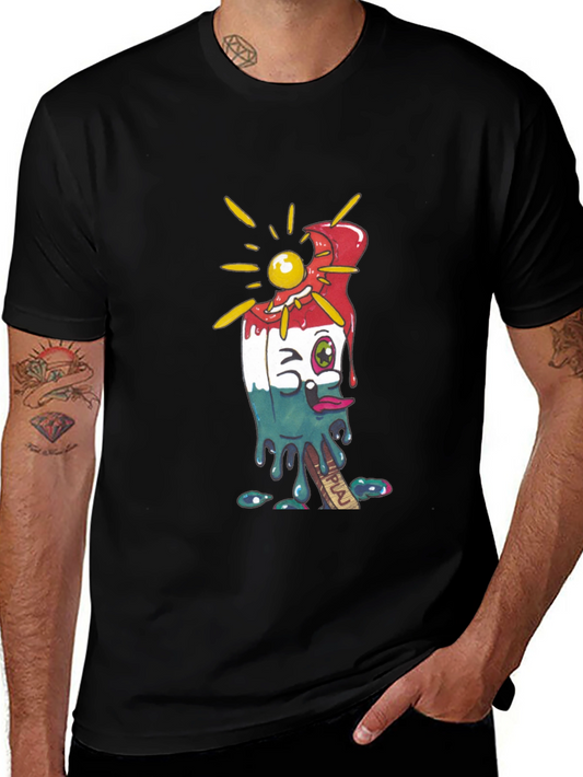 Melting Popsicle Graphic Tee - Cool Summer Style