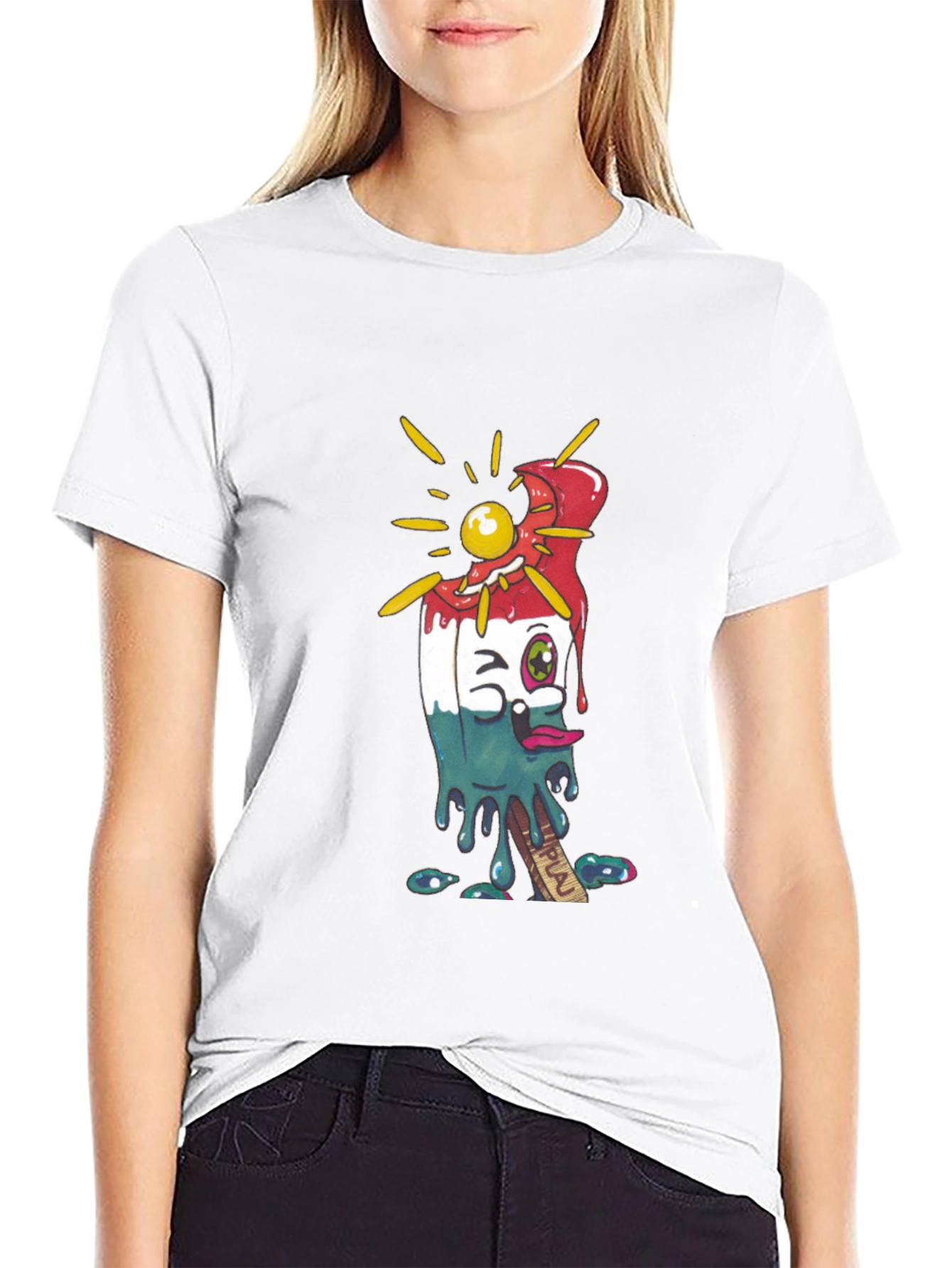 Melting Popsicle Graphic Tee - Cool Summer Style