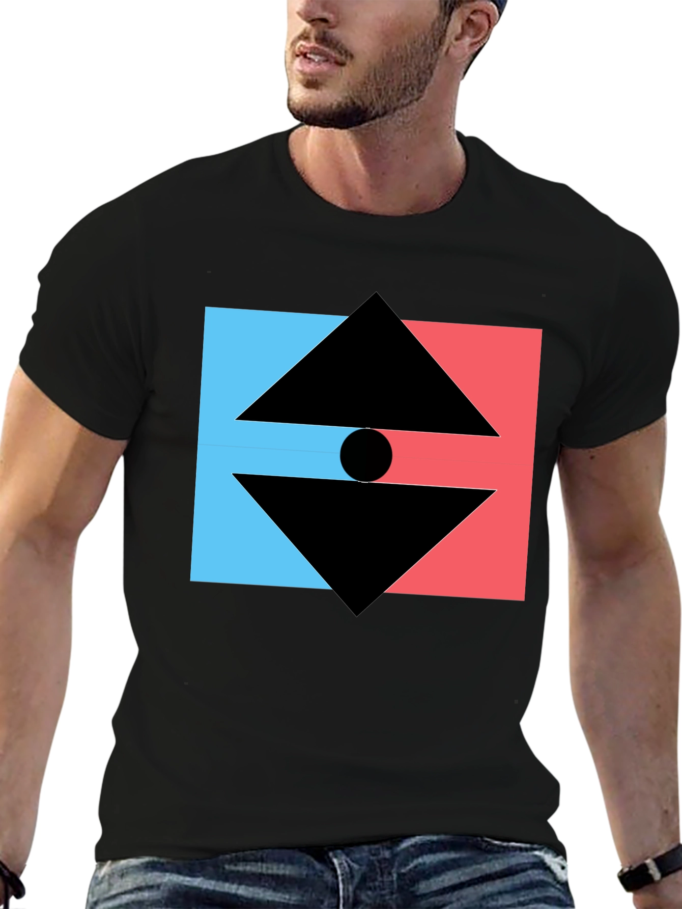 Geometric Graphic Tee - Modern Design T-Shirt