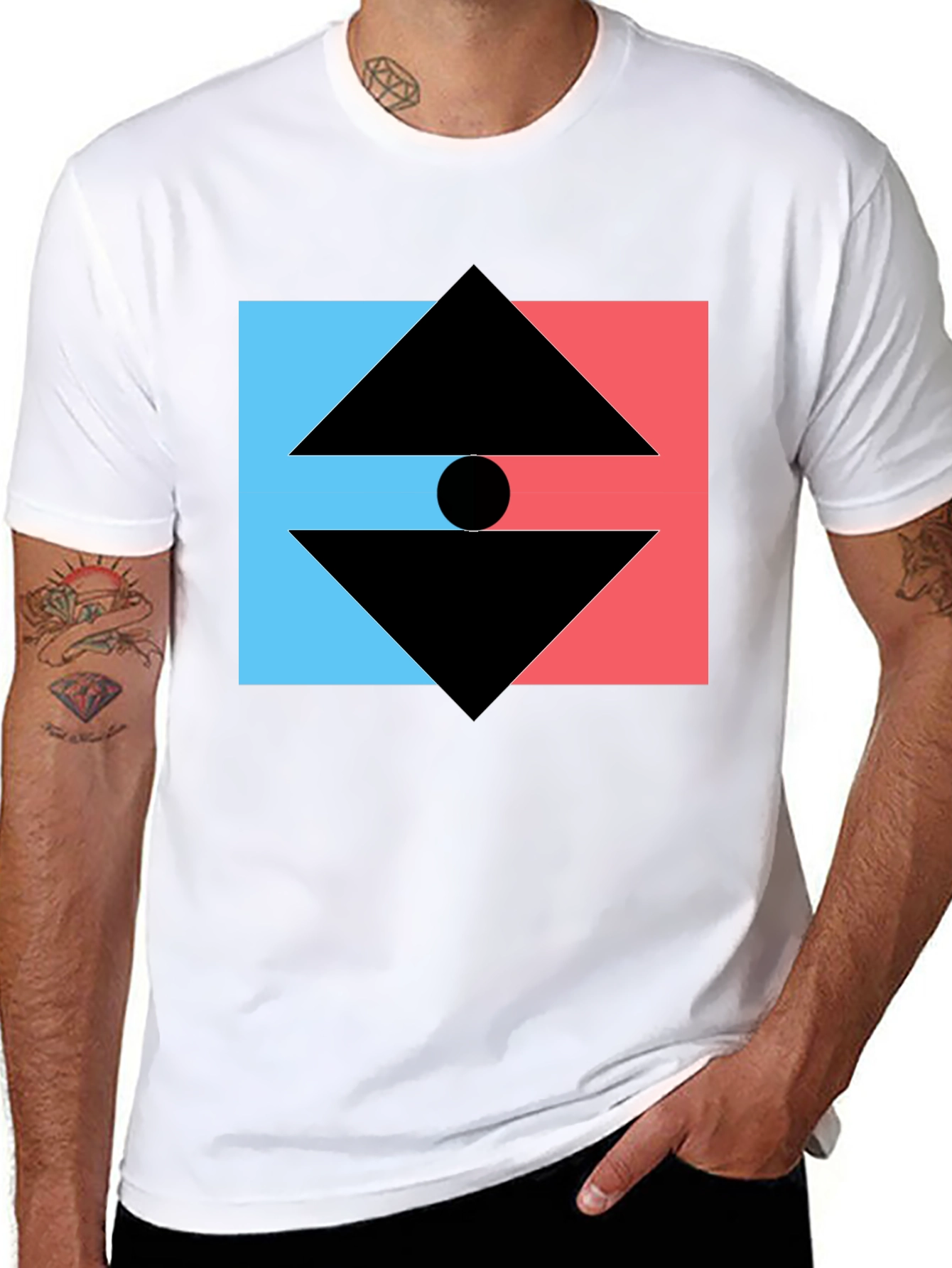 Geometric Graphic Tee - Modern Design T-Shirt