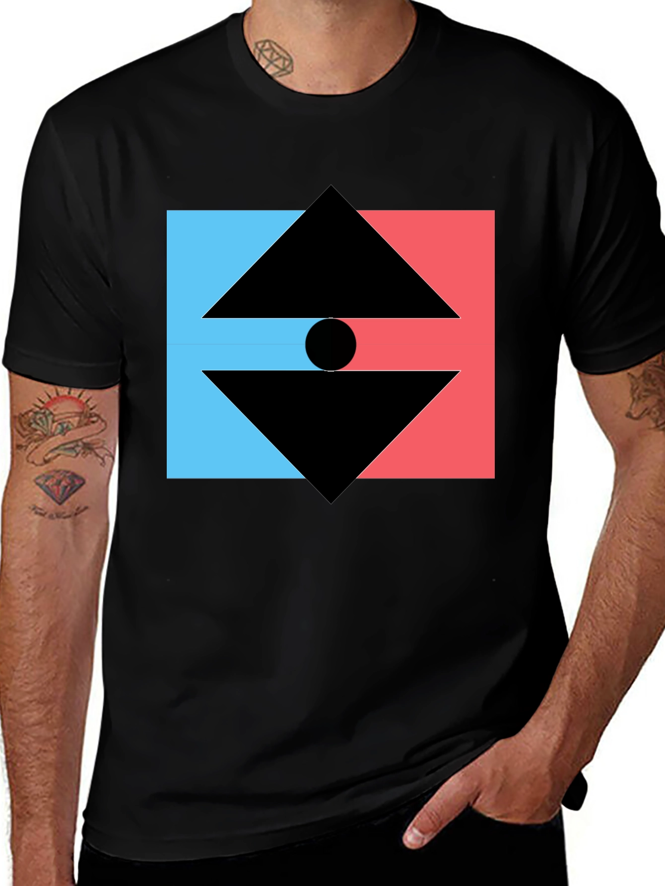Geometric Graphic Tee - Modern Design T-Shirt