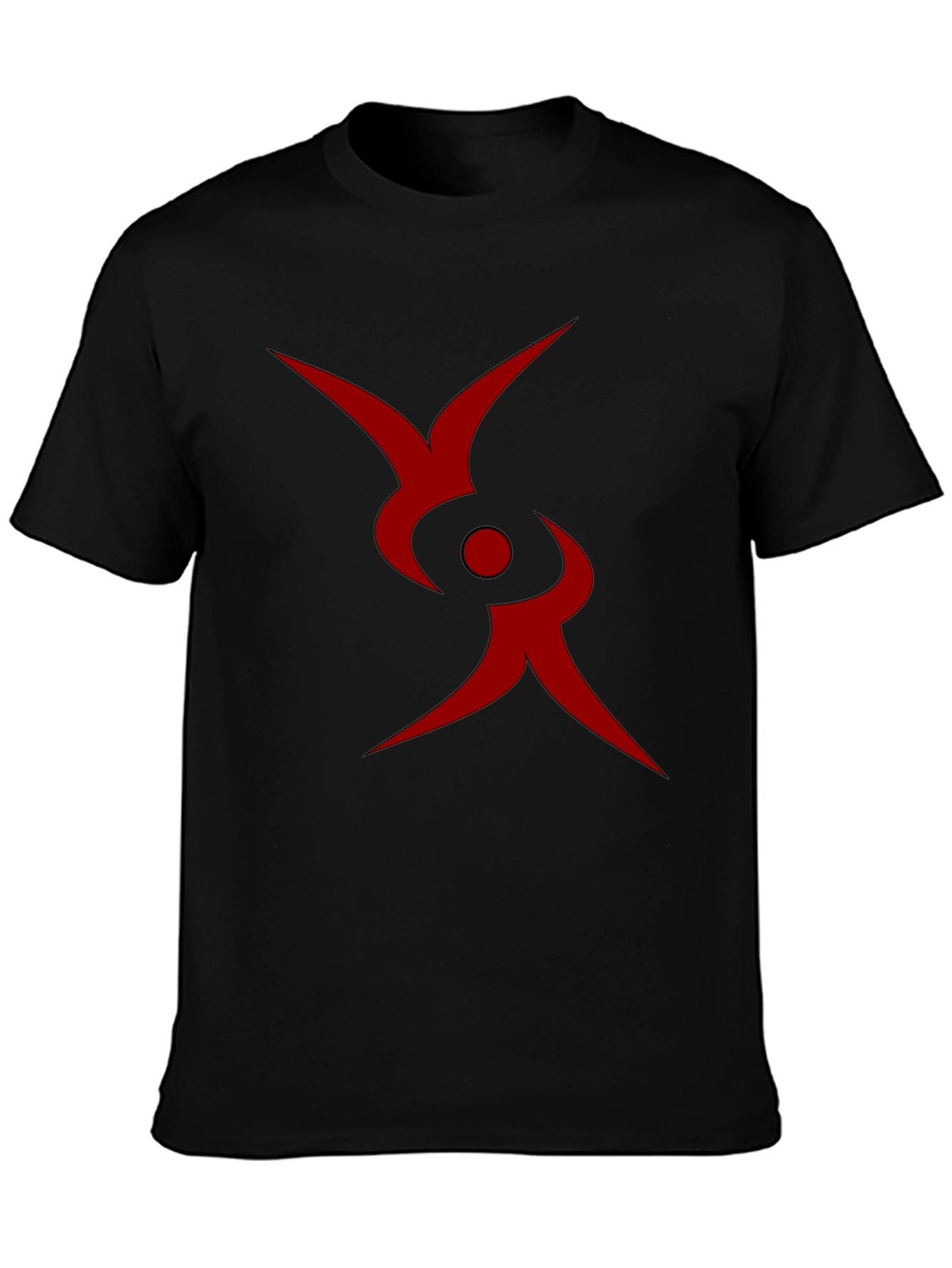 Abstract Red Symbol Black T-Shirt