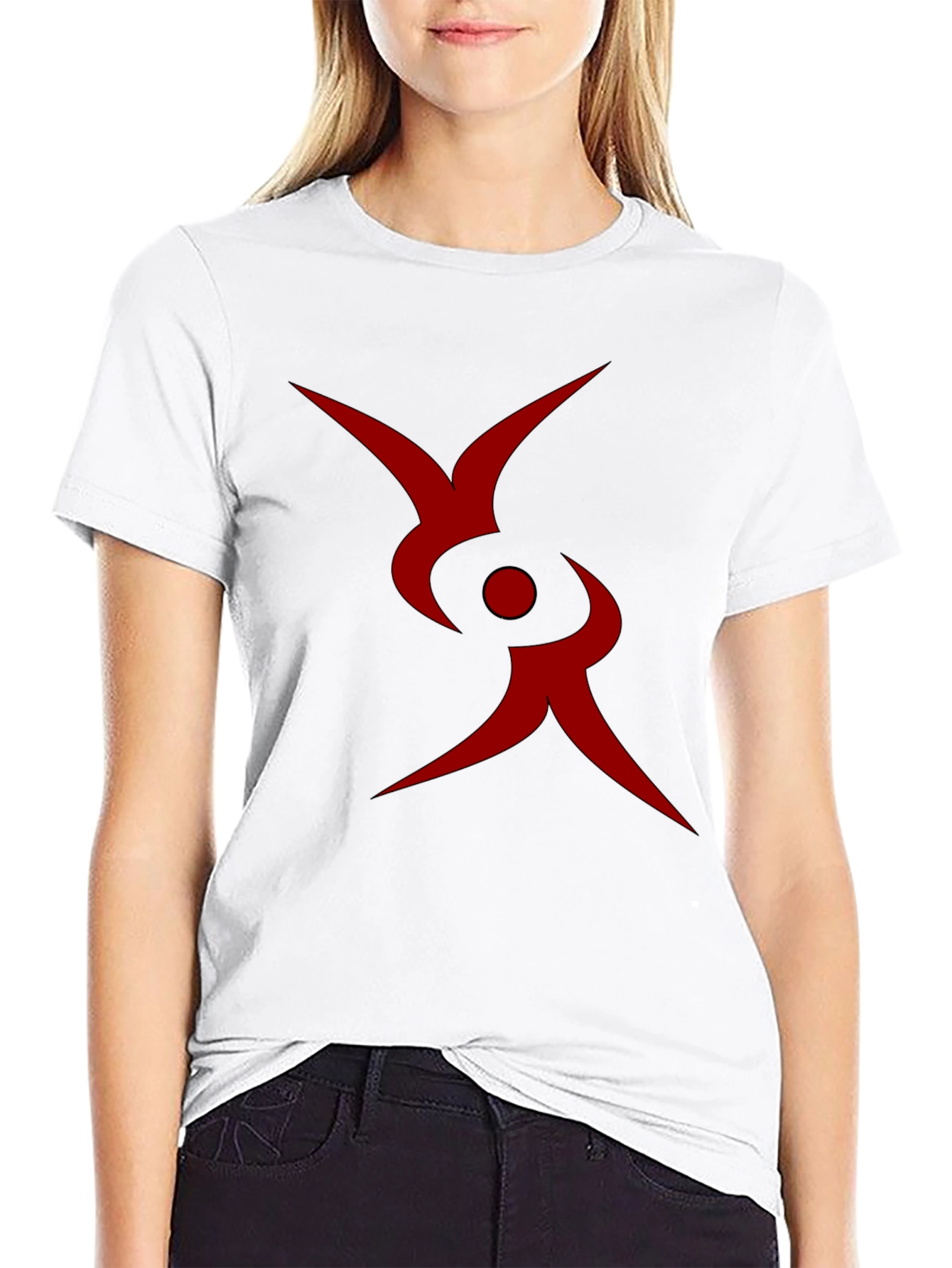 Abstract Red Symbol Black T-Shirt