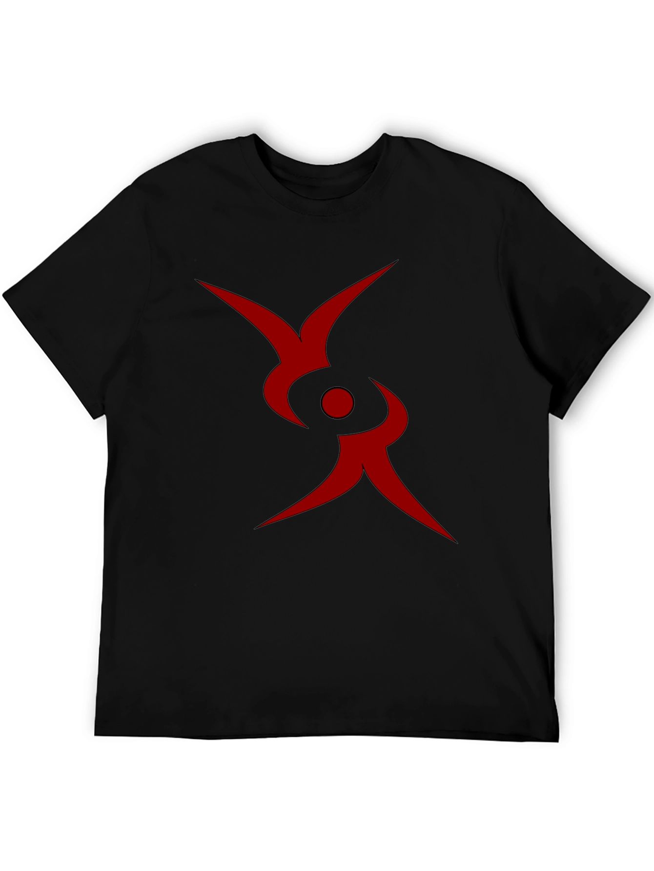 Abstract Red Symbol Black T-Shirt