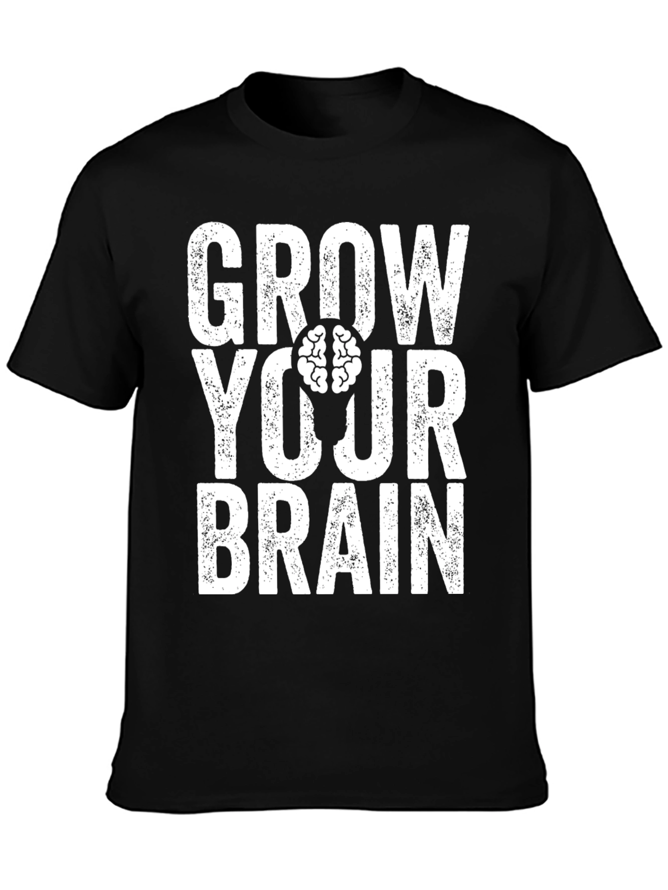 Grow Your Brain Graphic T-Shirt - Black