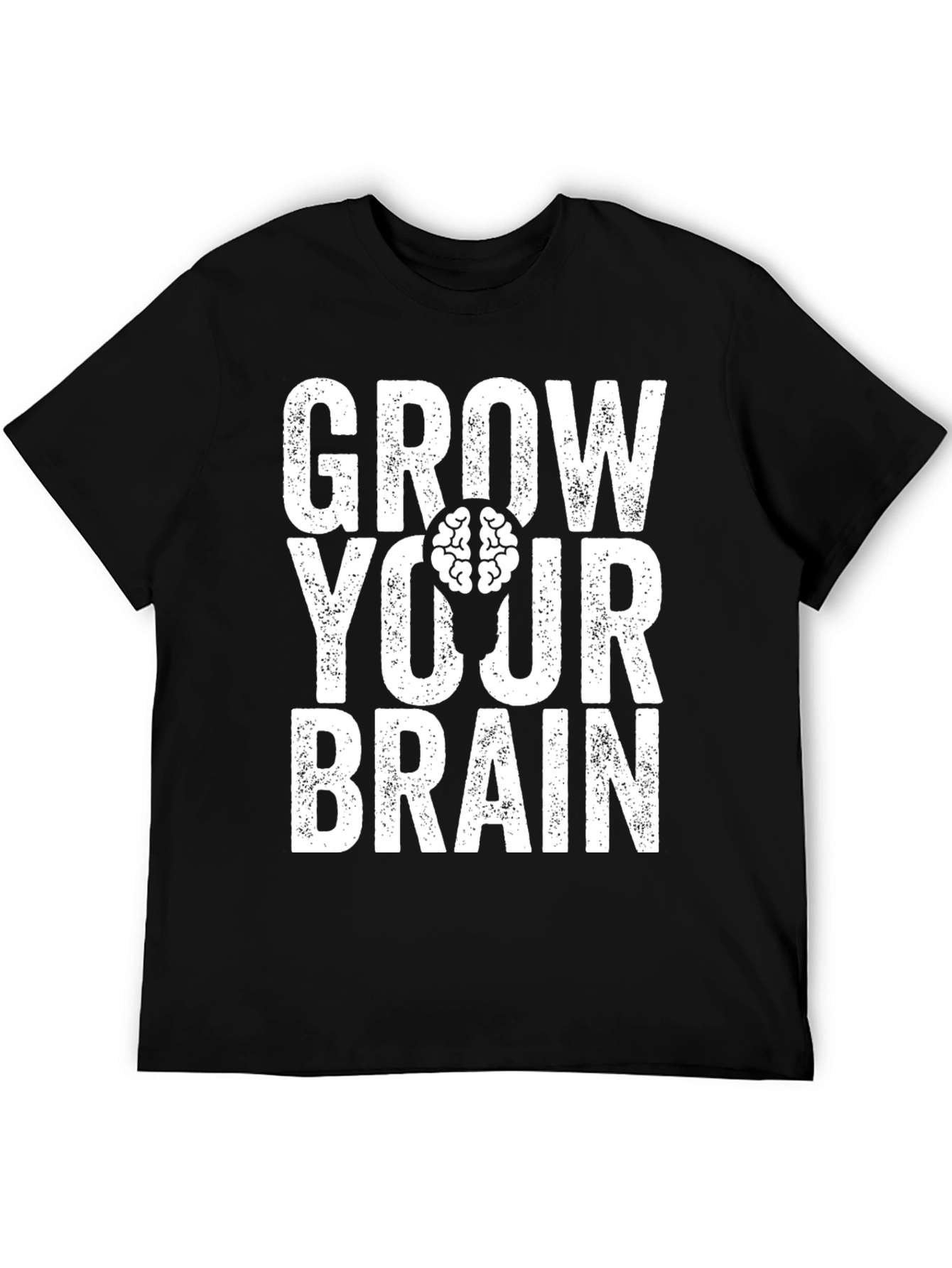 Grow Your Brain Graphic T-Shirt - Black