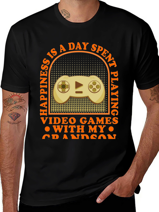 Gamer Grandson T-Shirt: Happiness Is Playing Video Games