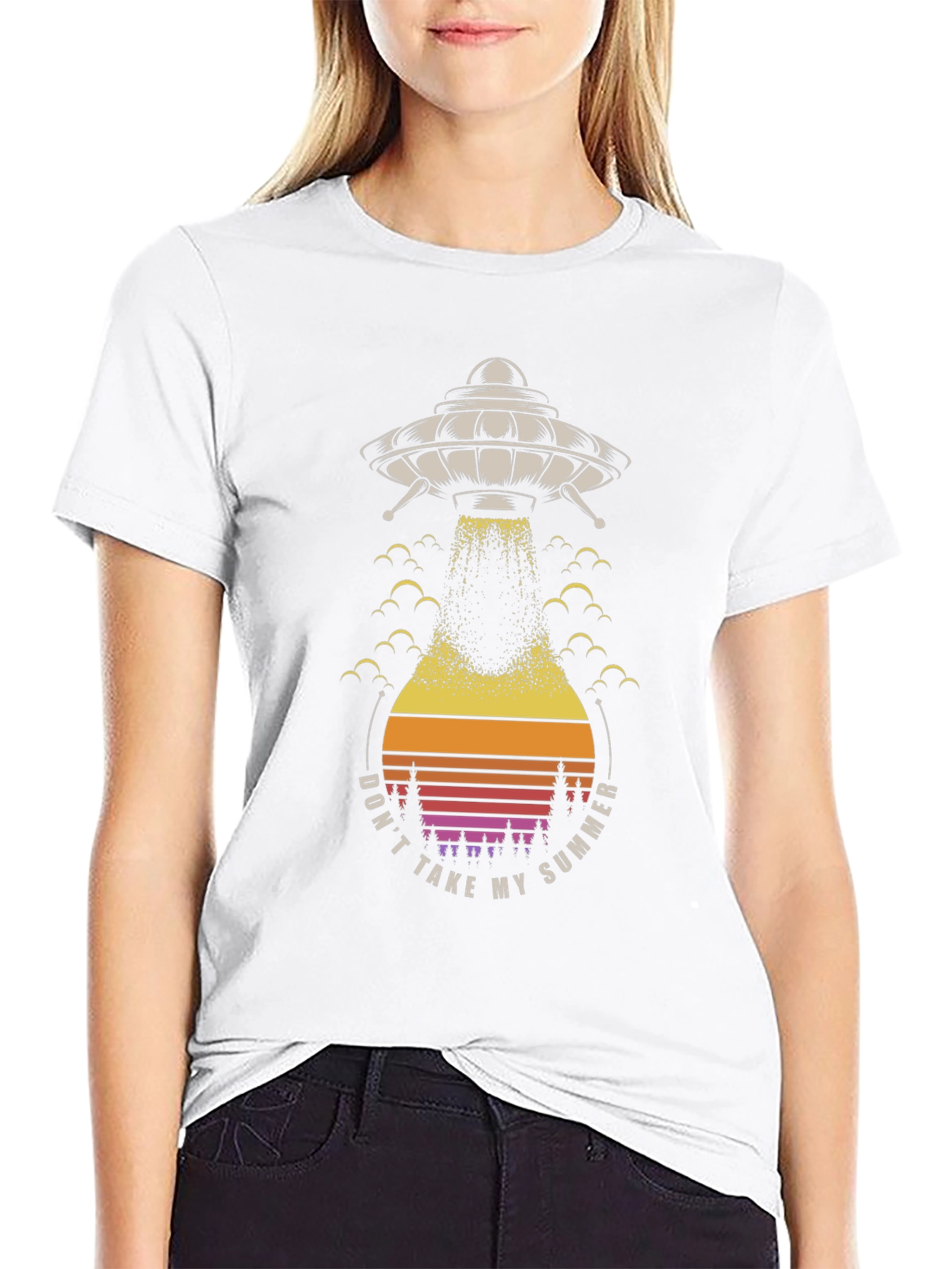 UFO Summer Abduction Graphic Tee - Black