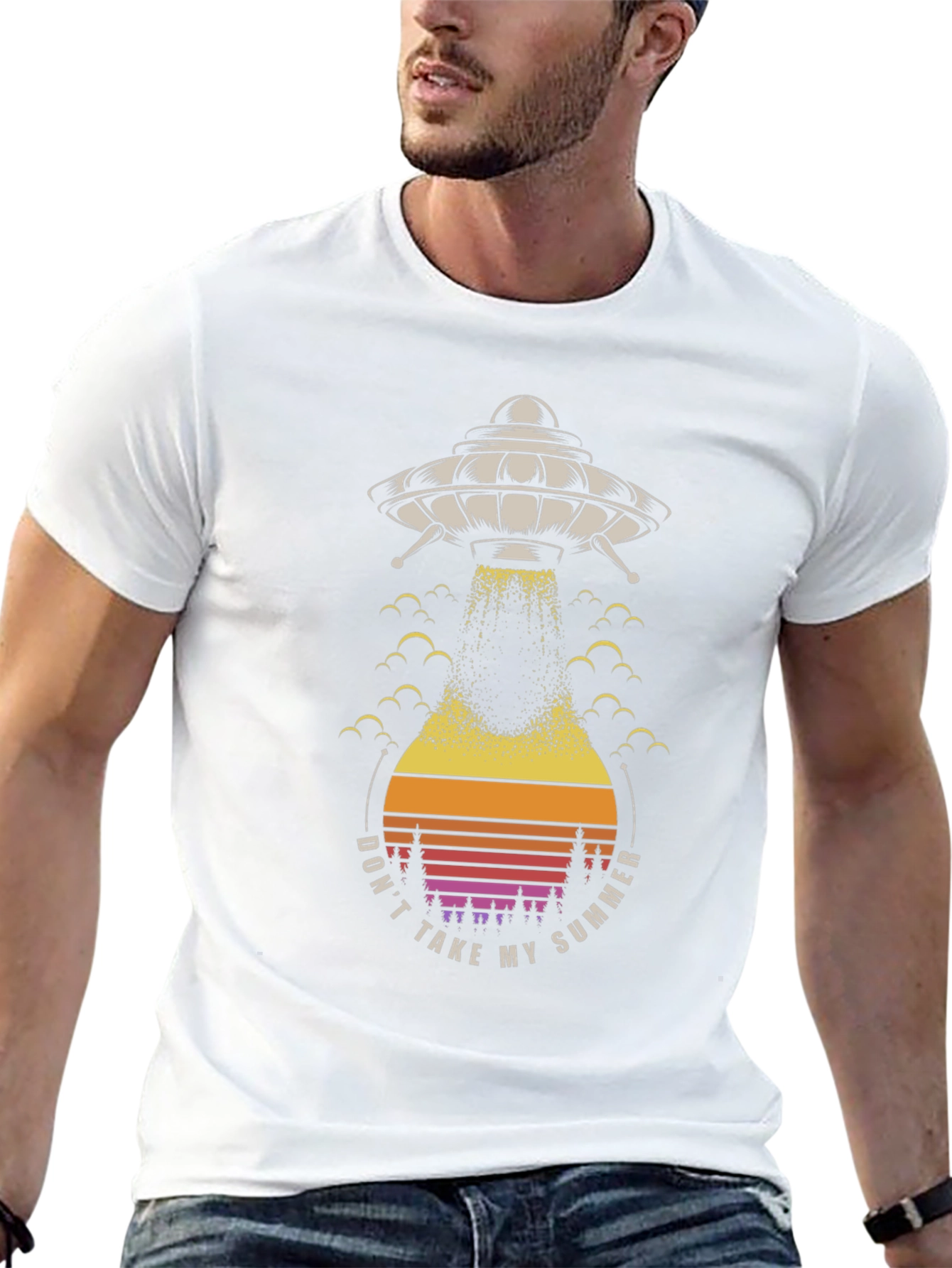 UFO Summer Abduction Graphic Tee - Black