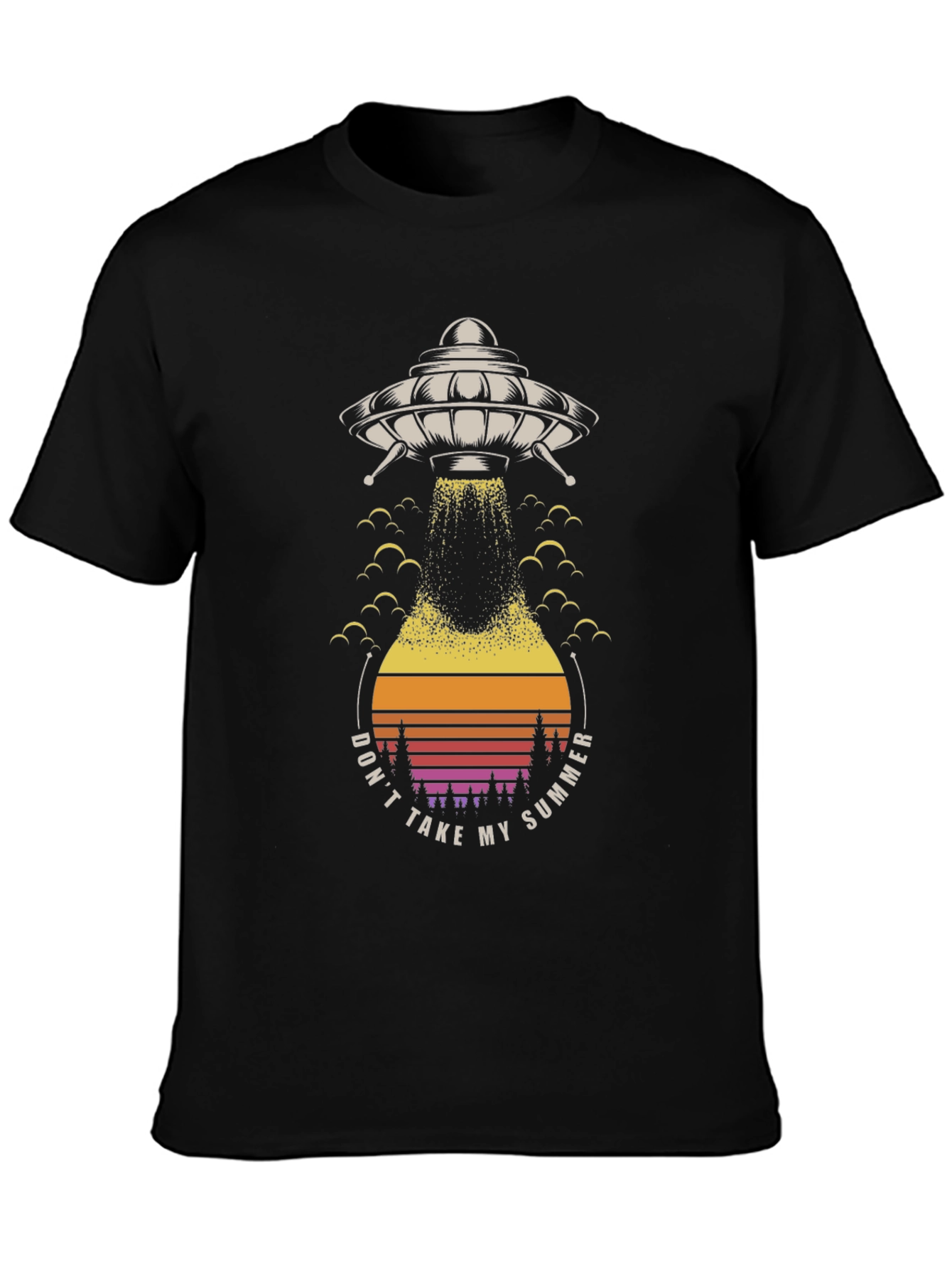 UFO Summer Abduction Graphic Tee - Black