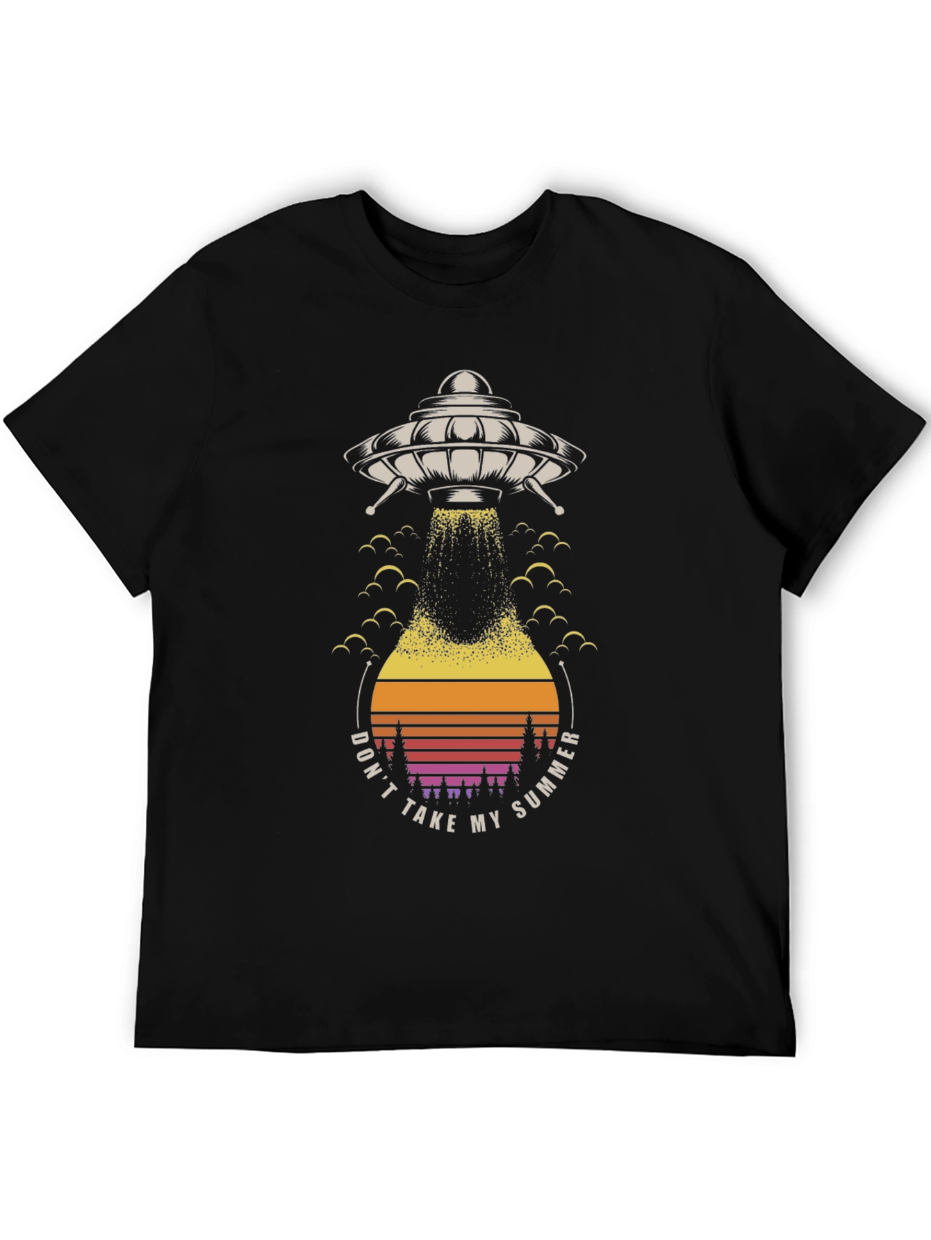 UFO Summer Abduction Graphic Tee - Black