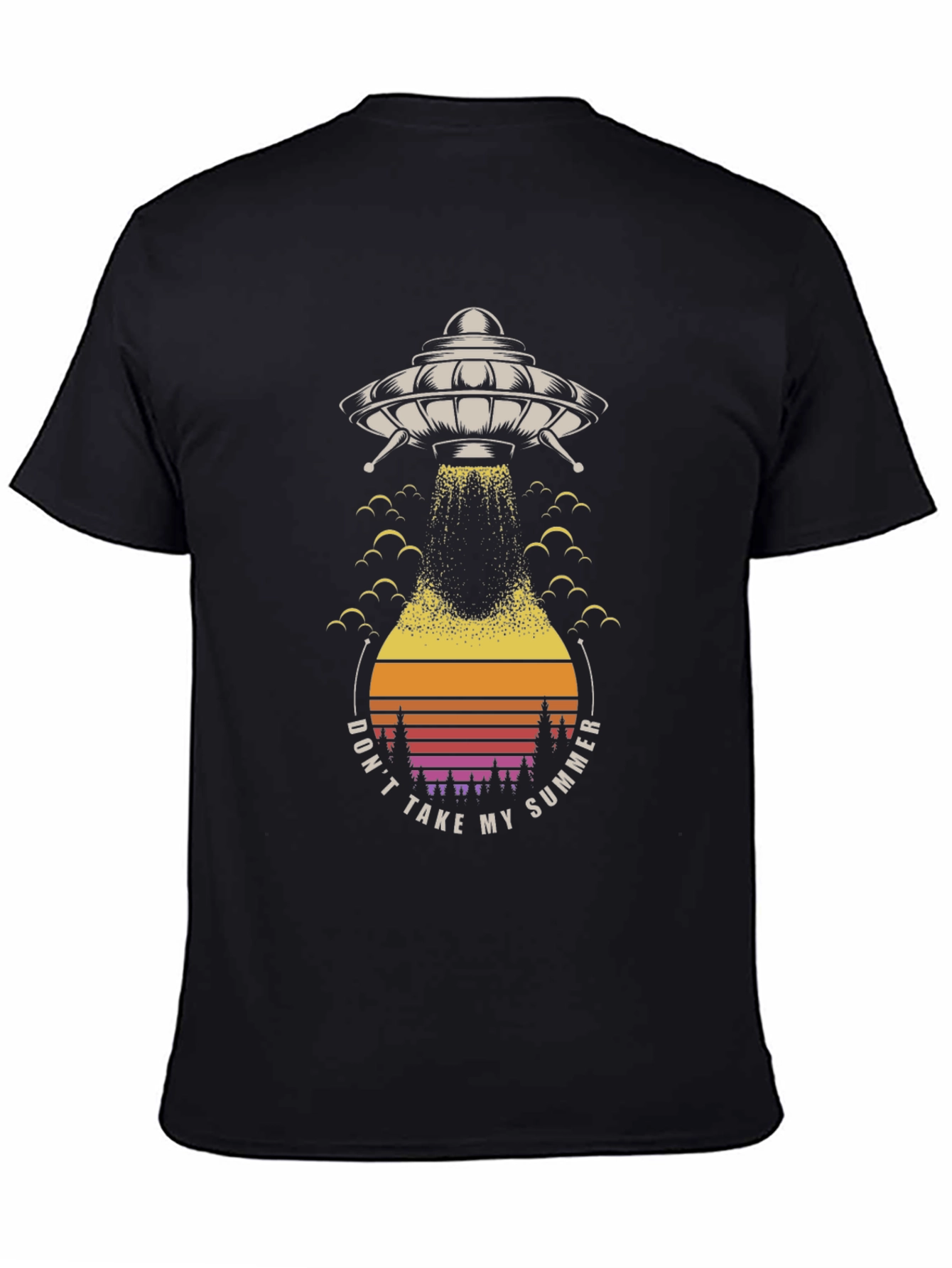 UFO Summer Abduction Graphic Tee - Black