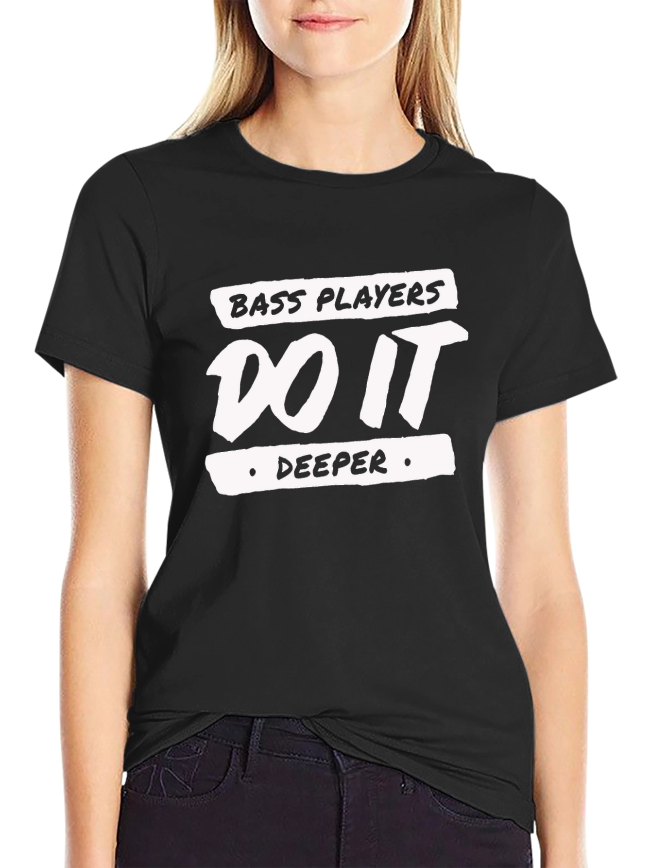 Bass Players Do It Deeper Black T-Shirt